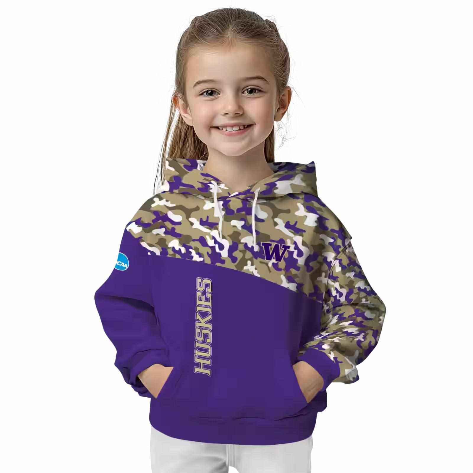 customized washington huskies camo pattern purple hoodie top rated