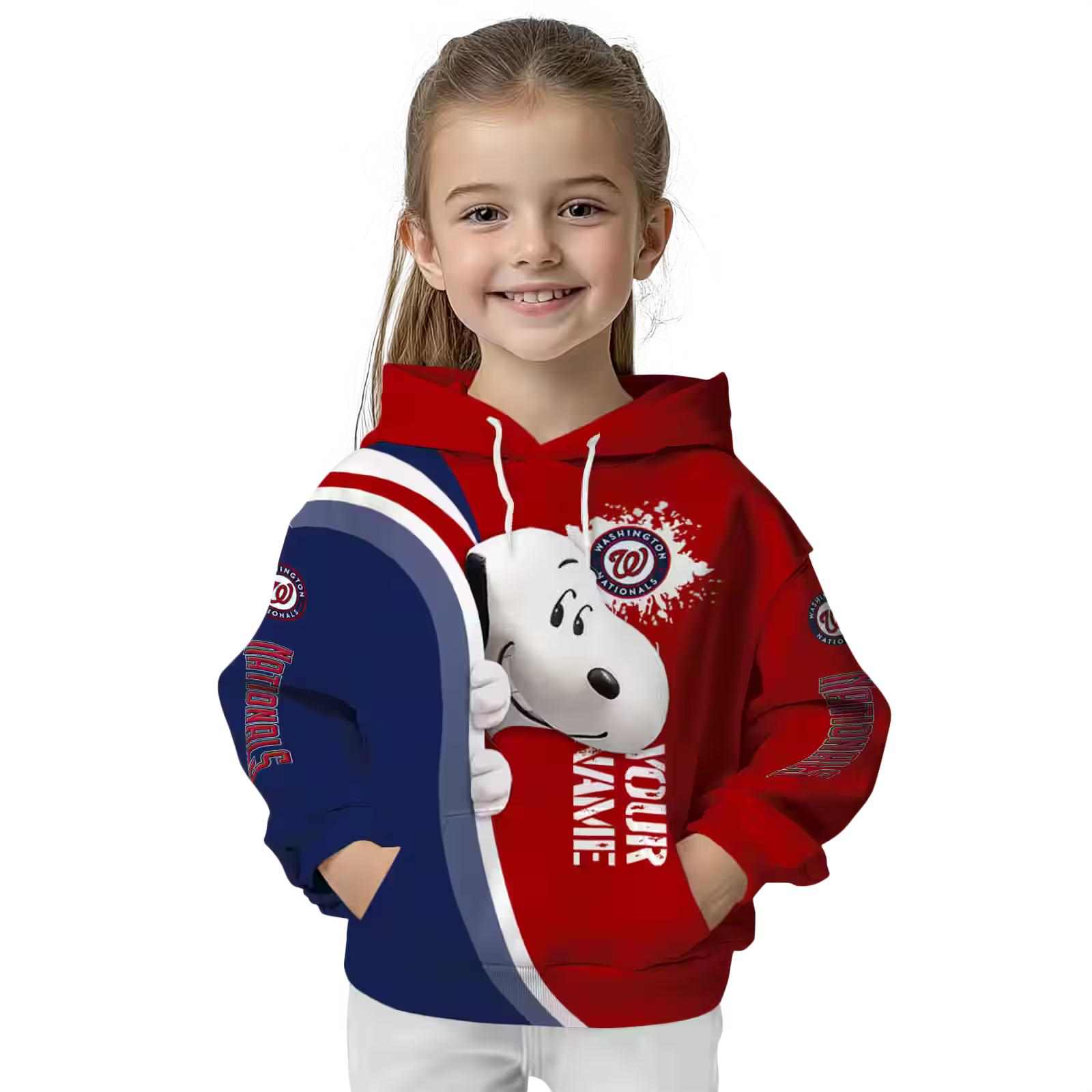 customized washington nationals peeking snoopy red hoodie top rated