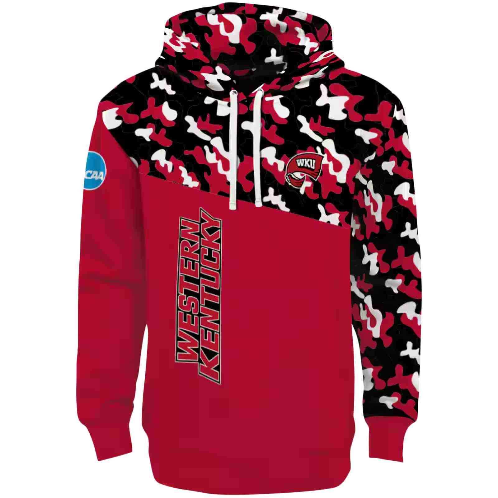 Customized Western Kentucky Hilltoppers Camo Pattern Red Hoodie