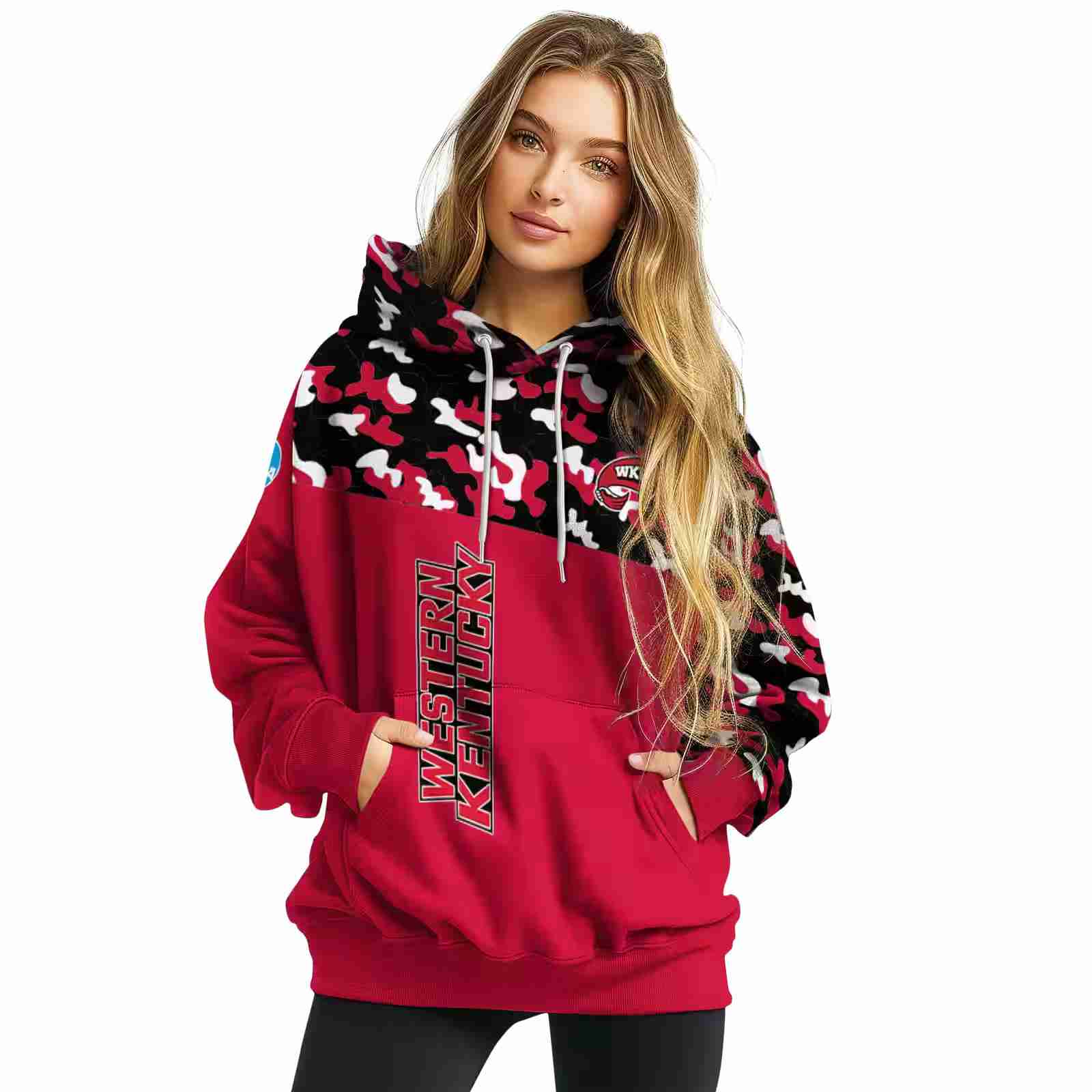 customized western kentucky hilltoppers camo pattern red hoodie high quality