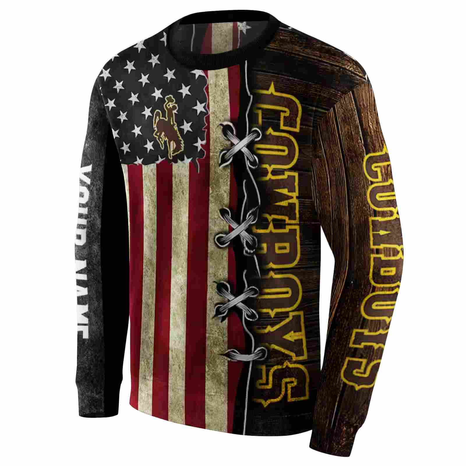 customized wyoming cowboys american pride hoodie new arrival