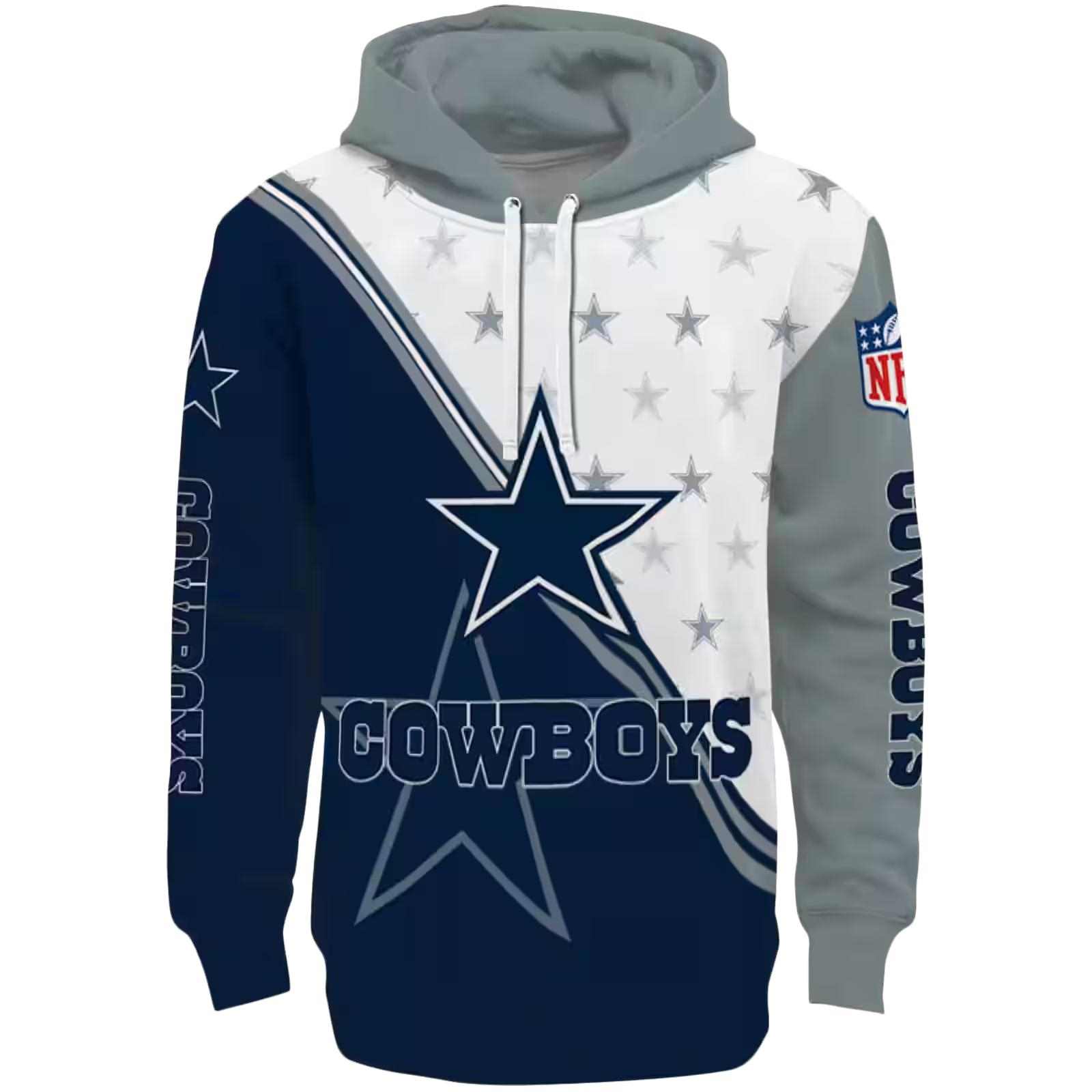 Dallas Cowboys Diagonal Stripe Blue White Hoodie