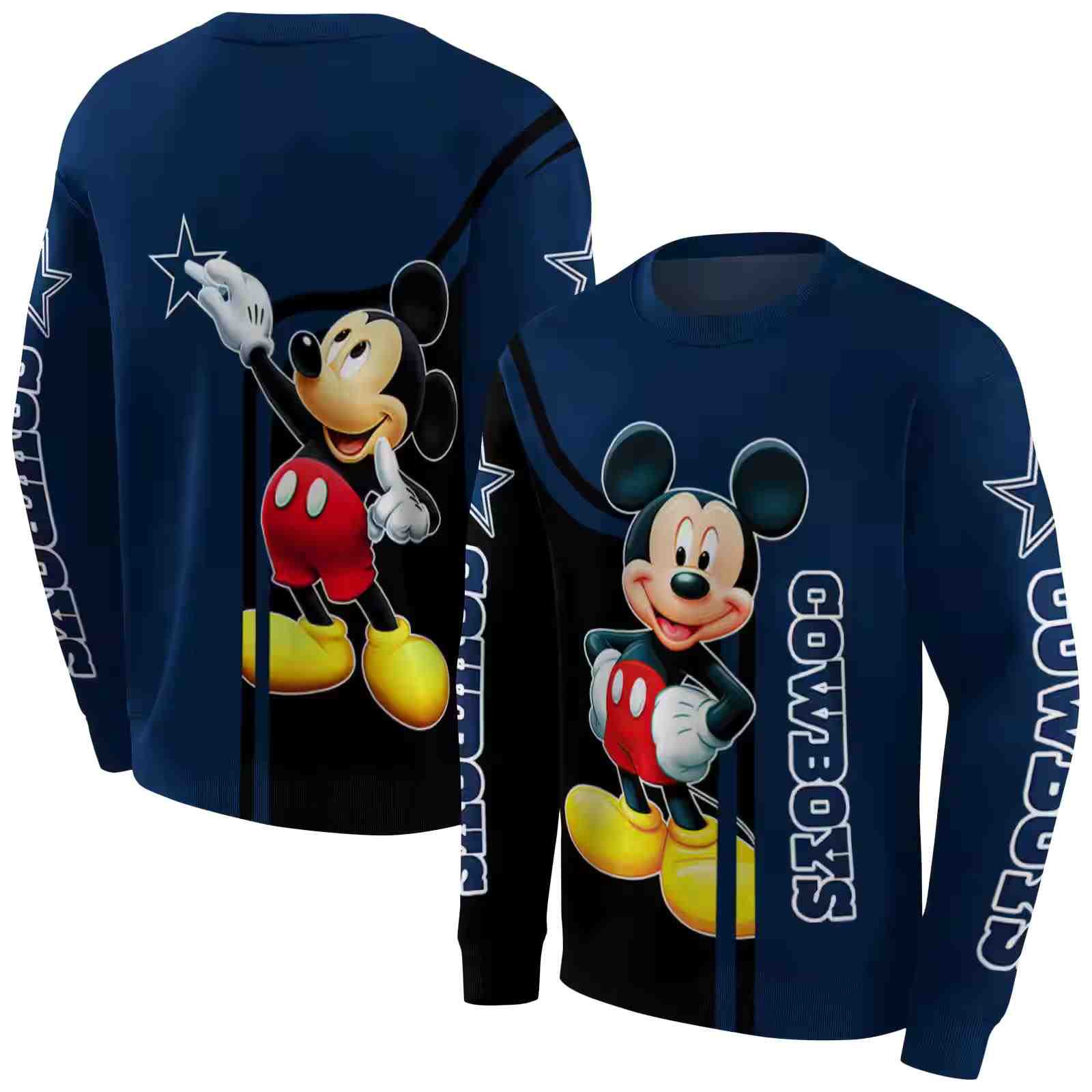 dallas cowboys mickey mouse blue black hoodie premium grade