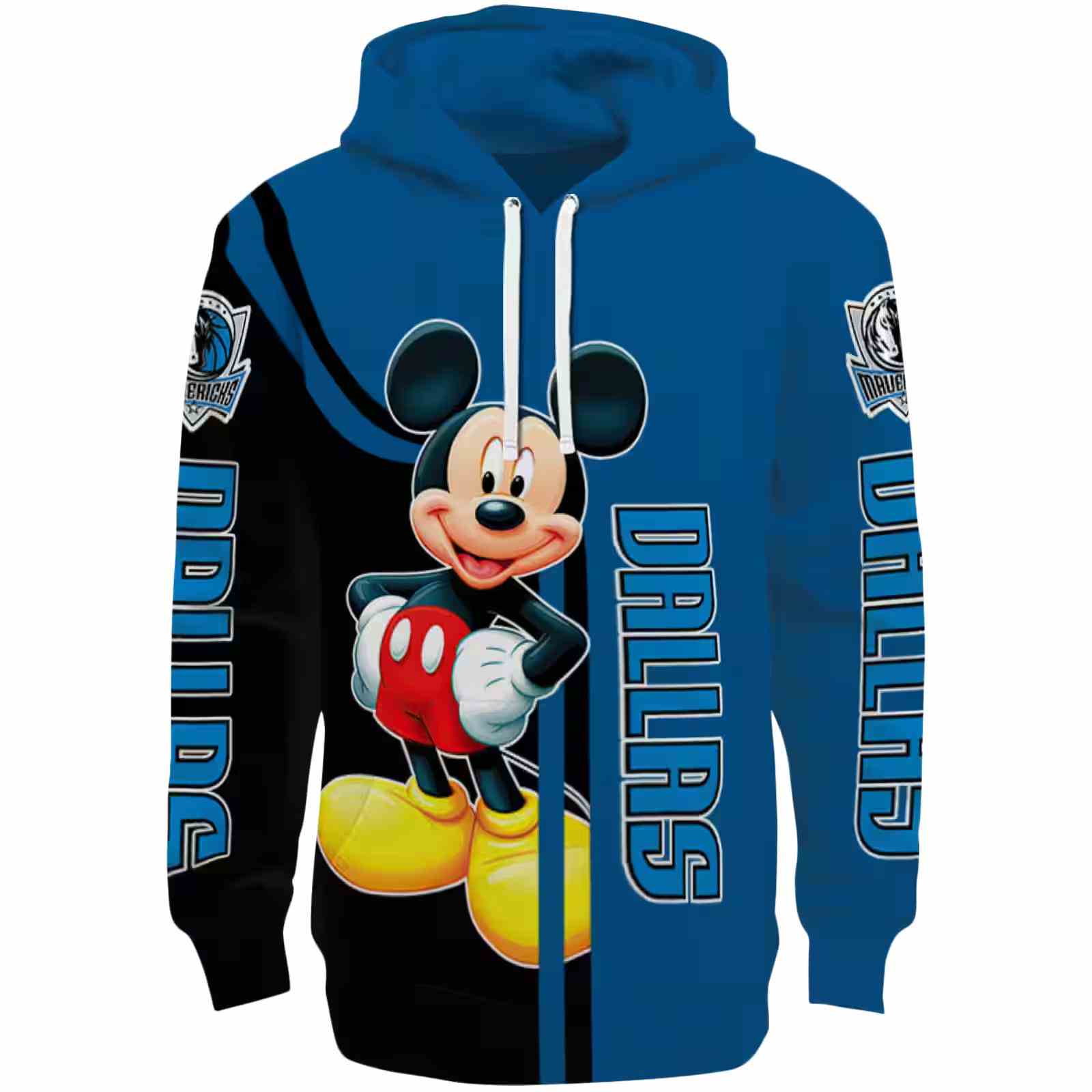 Dallas Mavericks Mickey Mouse Blue Black Hoodie