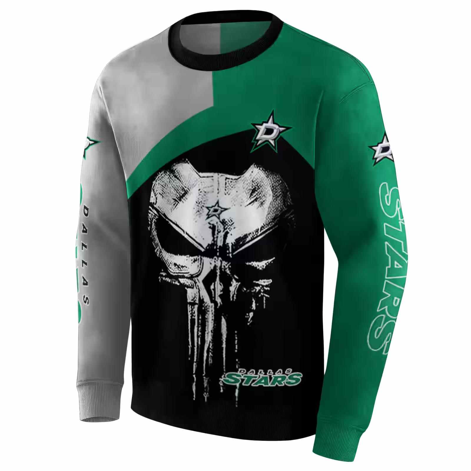 dallas stars skull punisher silver black hoodie new arrival