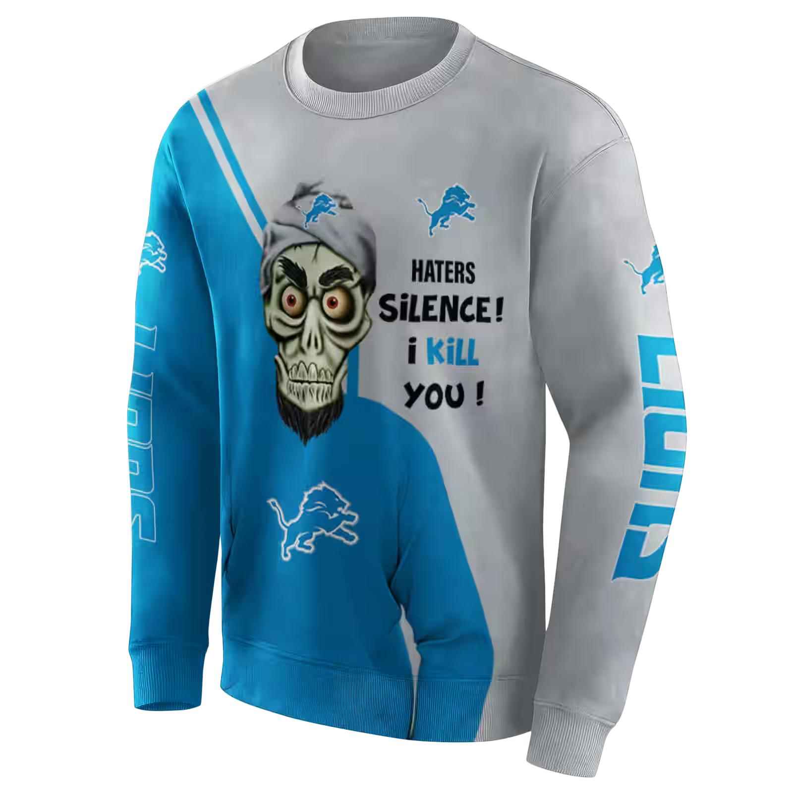 detroit lions achmed skull blue hoodie new arrival