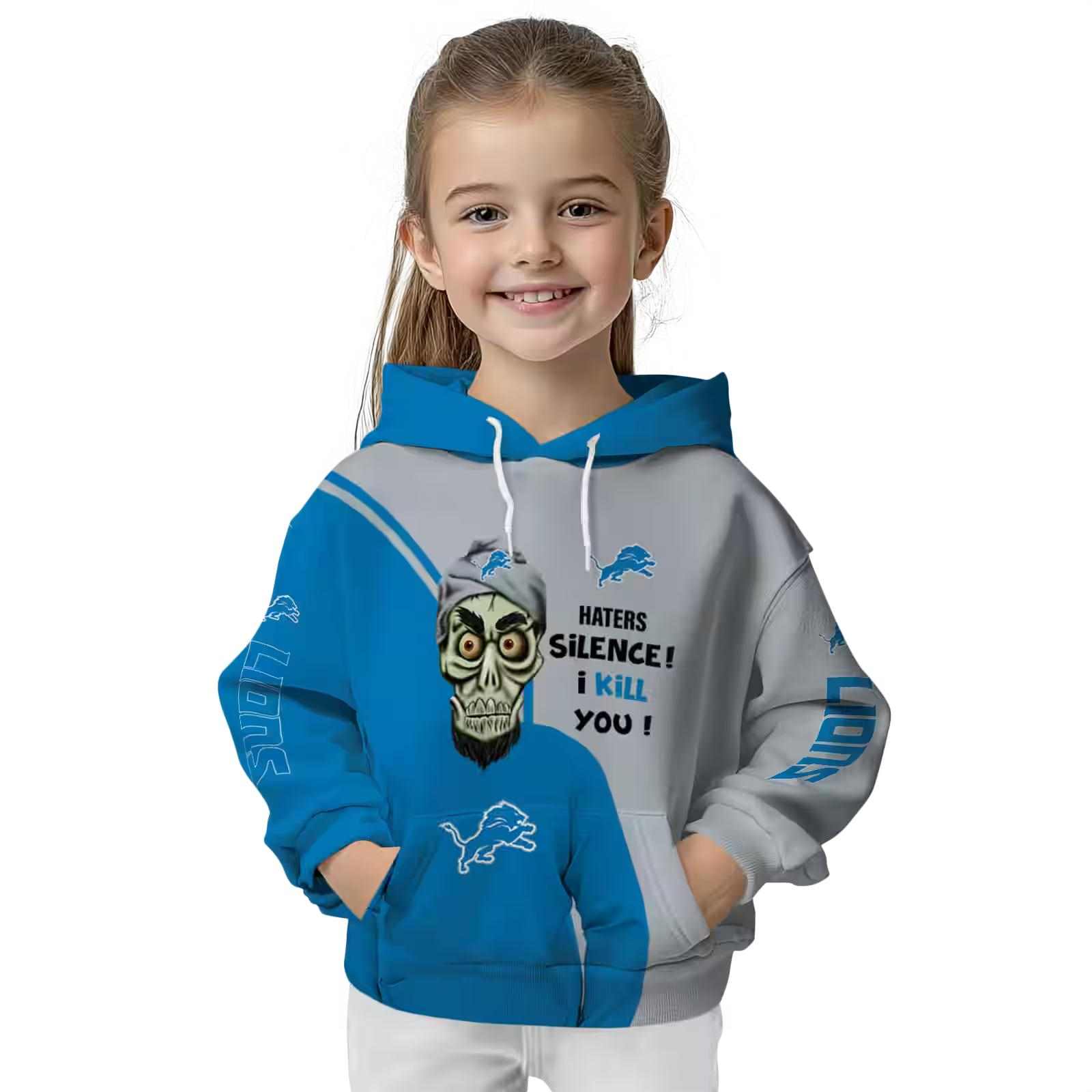 detroit lions achmed skull blue hoodie top rated