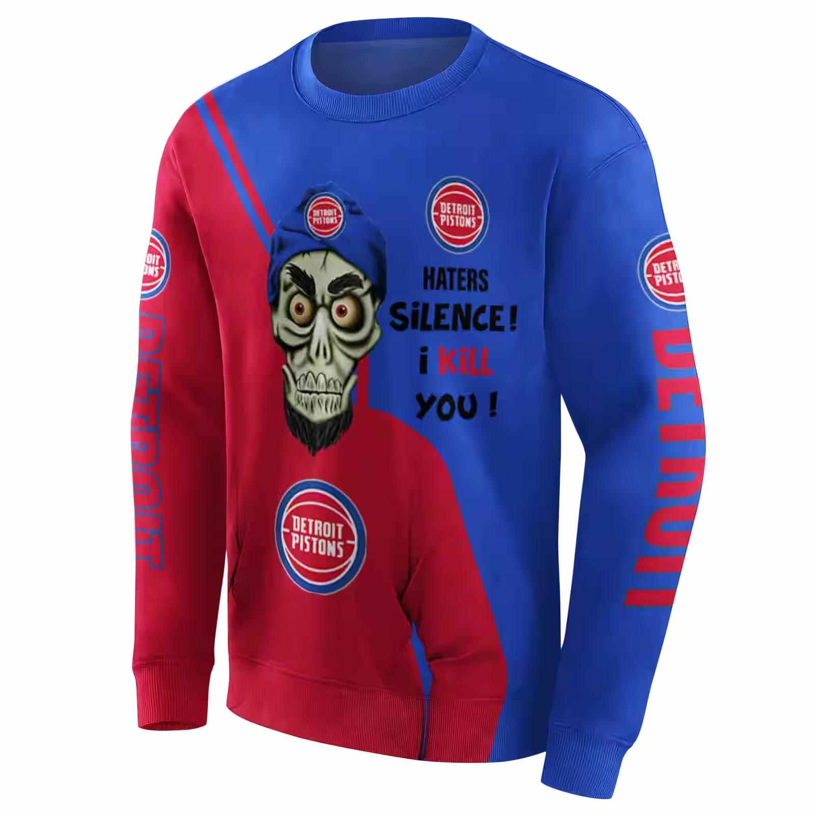 detroit pistons achmed skull red hoodie new arrival