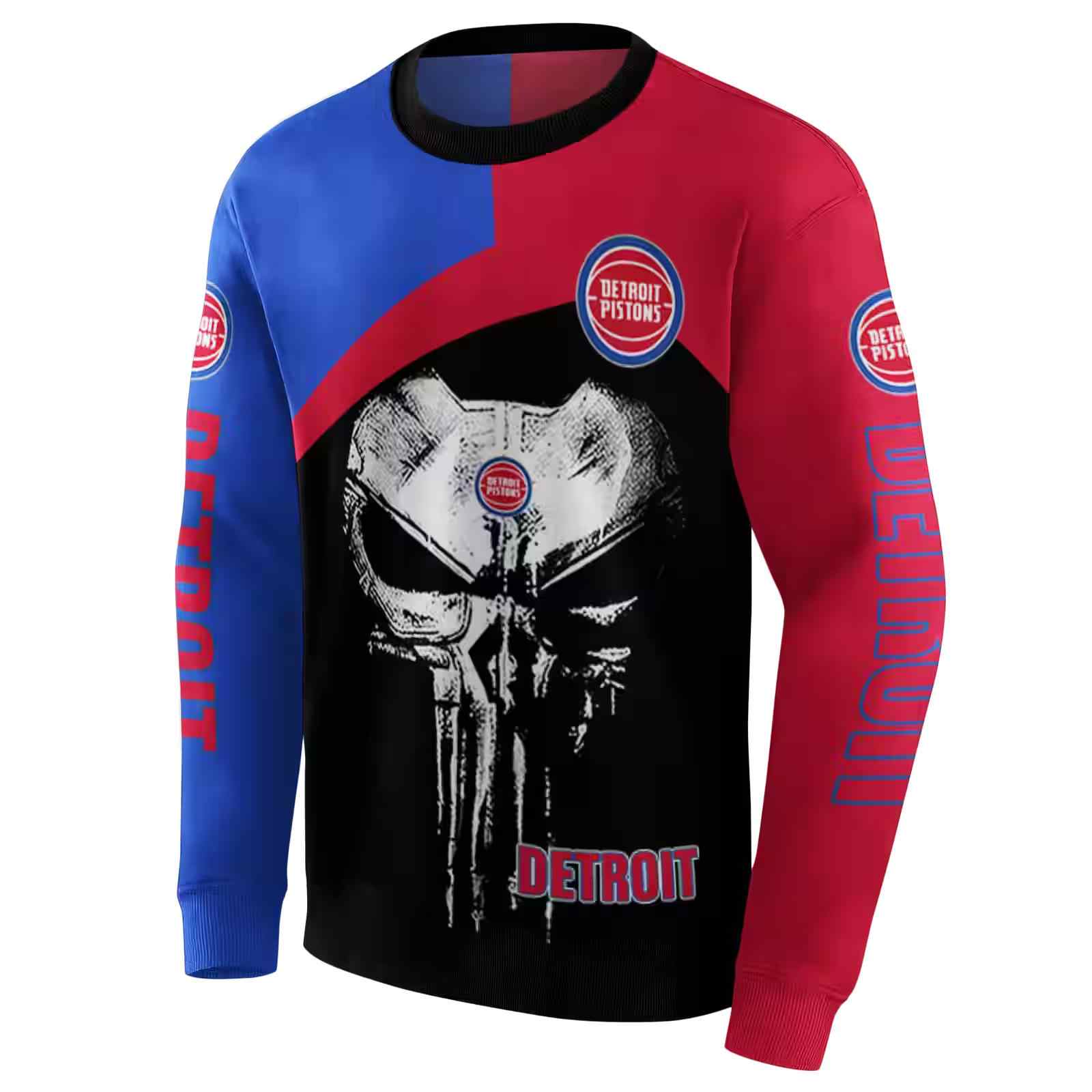 detroit pistons skull punisher royal blue black hoodie new arrival