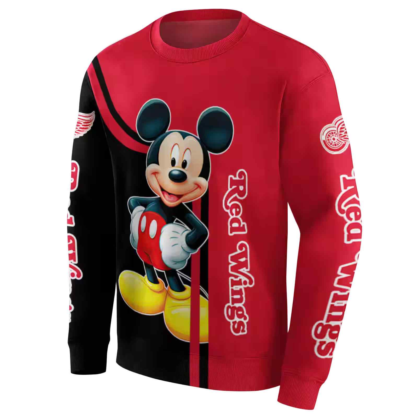 detroit red wings mickey mouse red black hoodie new arrival