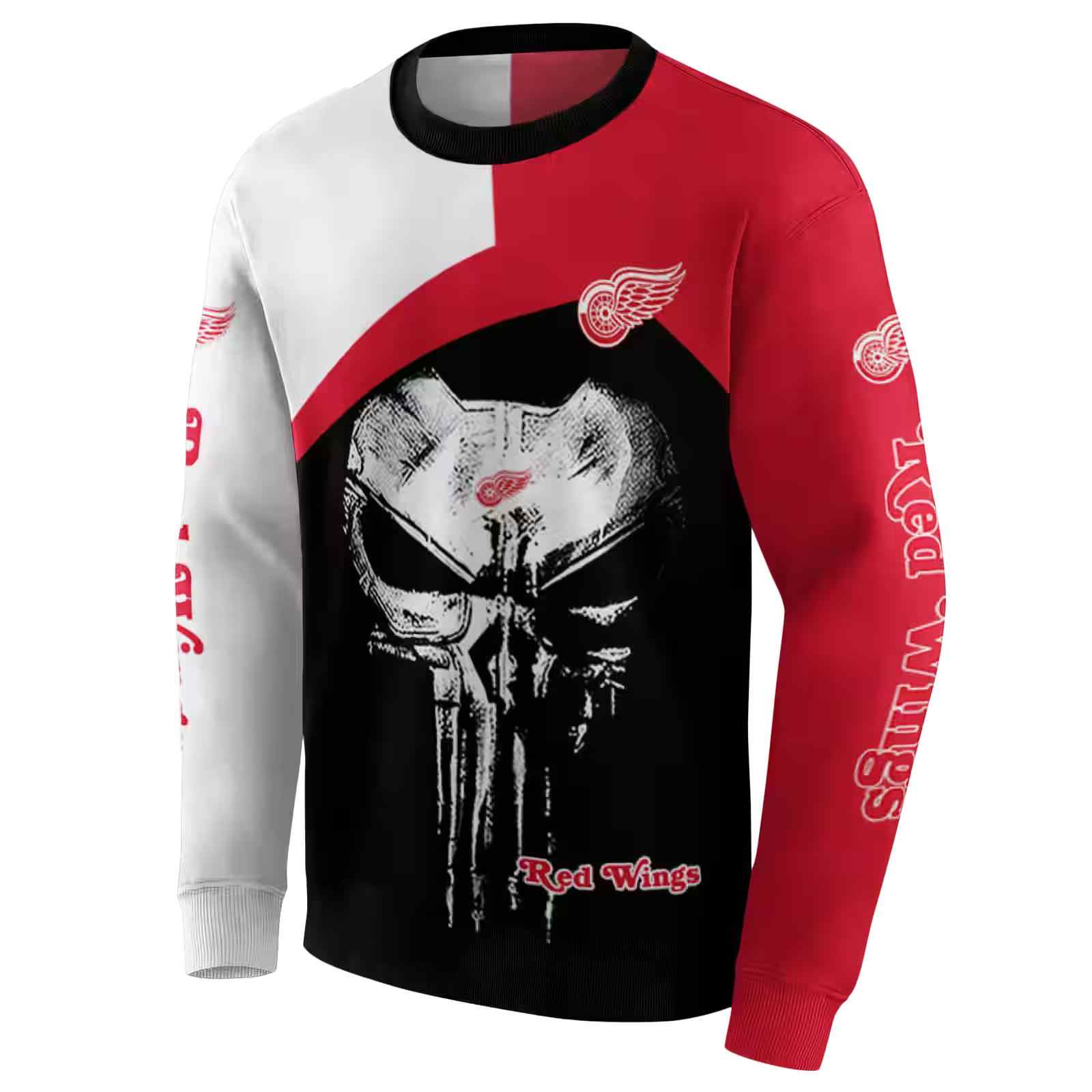 detroit red wings skull punisher white black hoodie new arrival