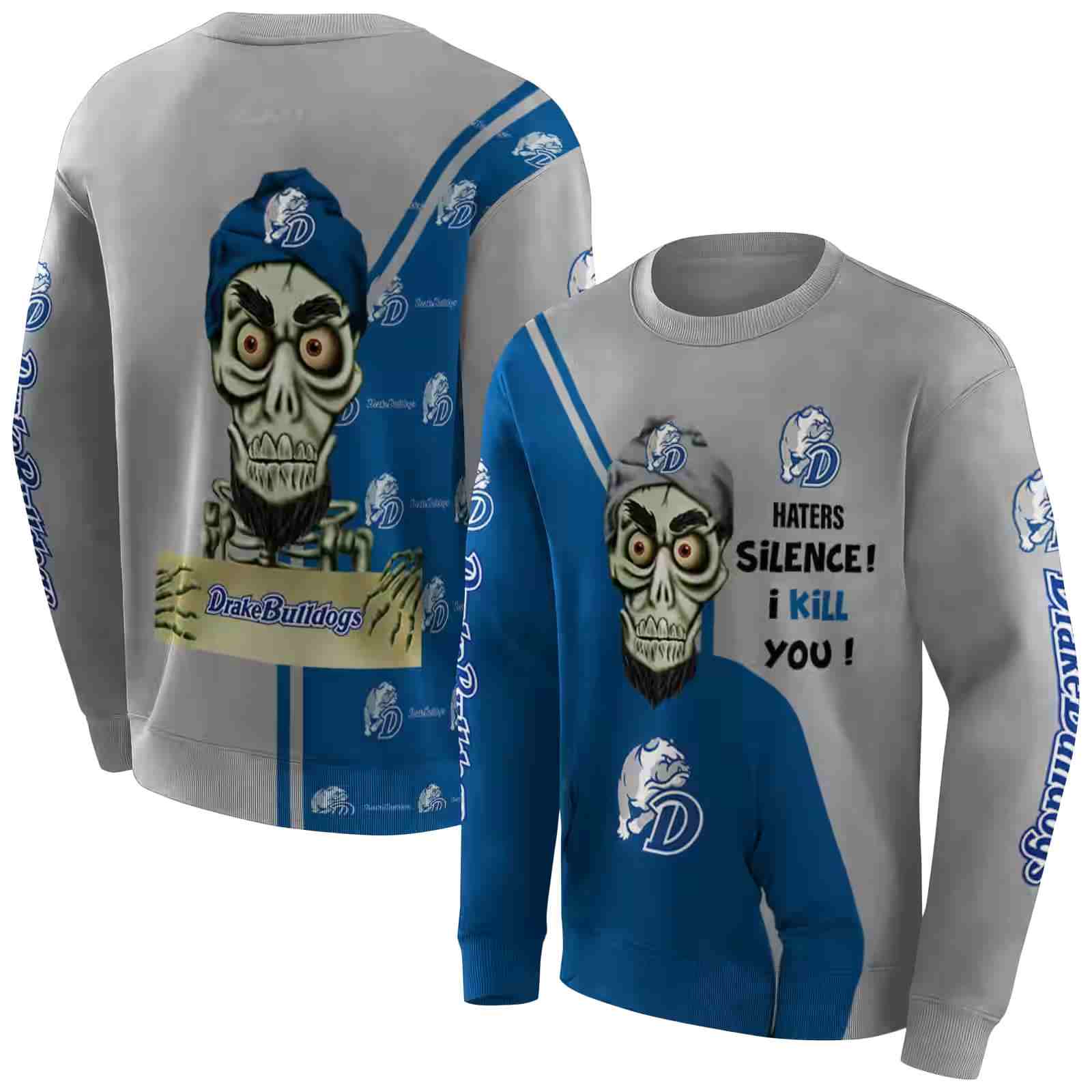 drake bulldogs achmed skull blue hoodie premium grade