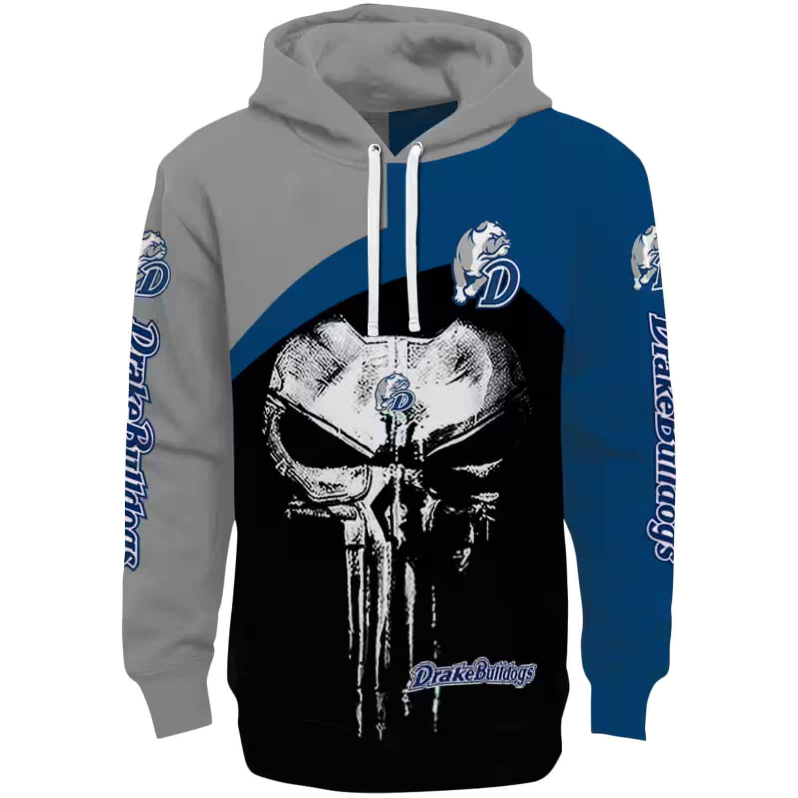 drake bulldogs skull punisher gray black hoodie best selling
