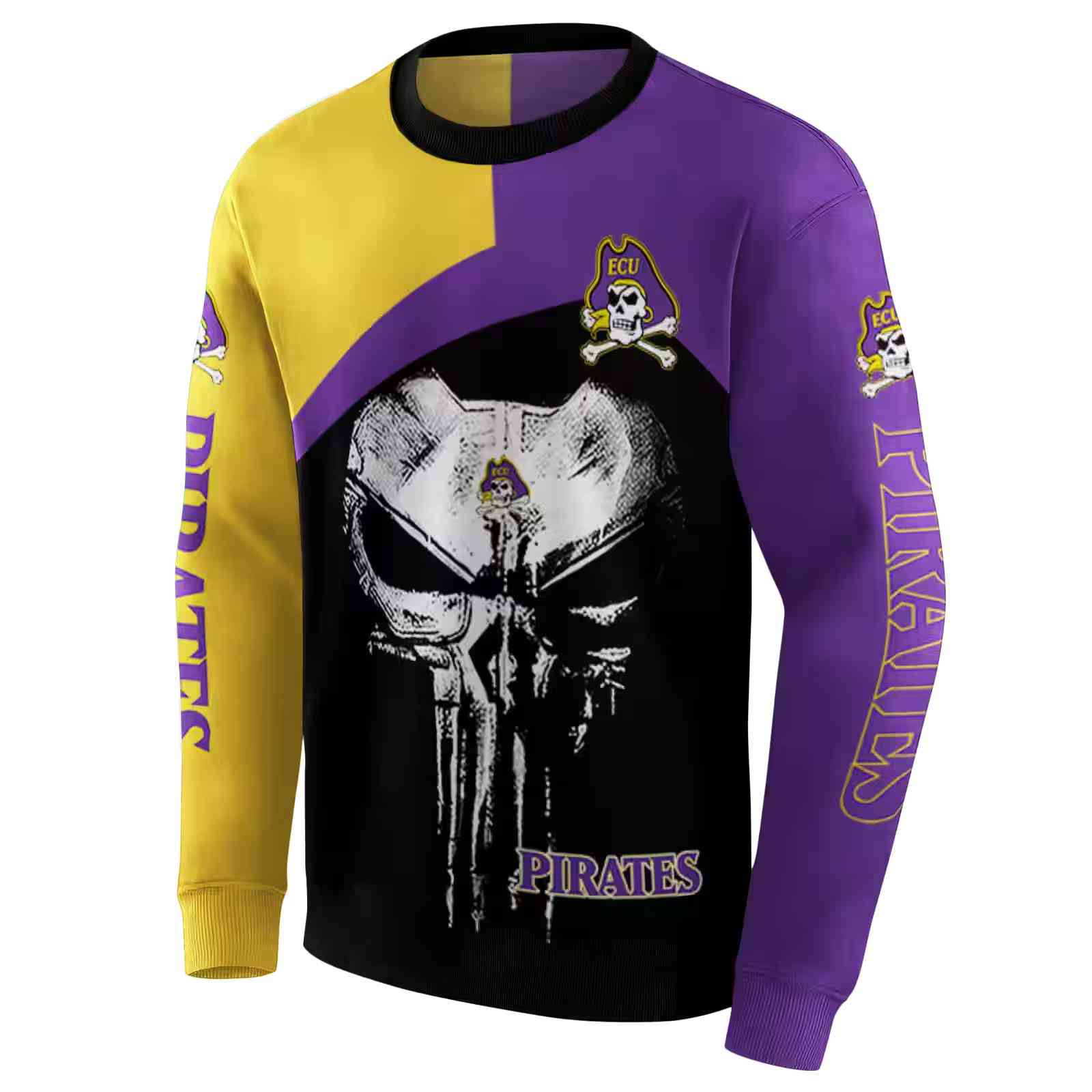 east carolina pirates skull punisher gold black hoodie new arrival