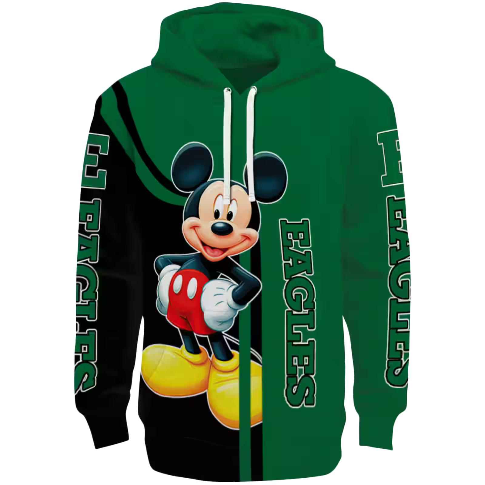 Eastern Michigan Eagles Mickey Mouse Green Black Hoodie