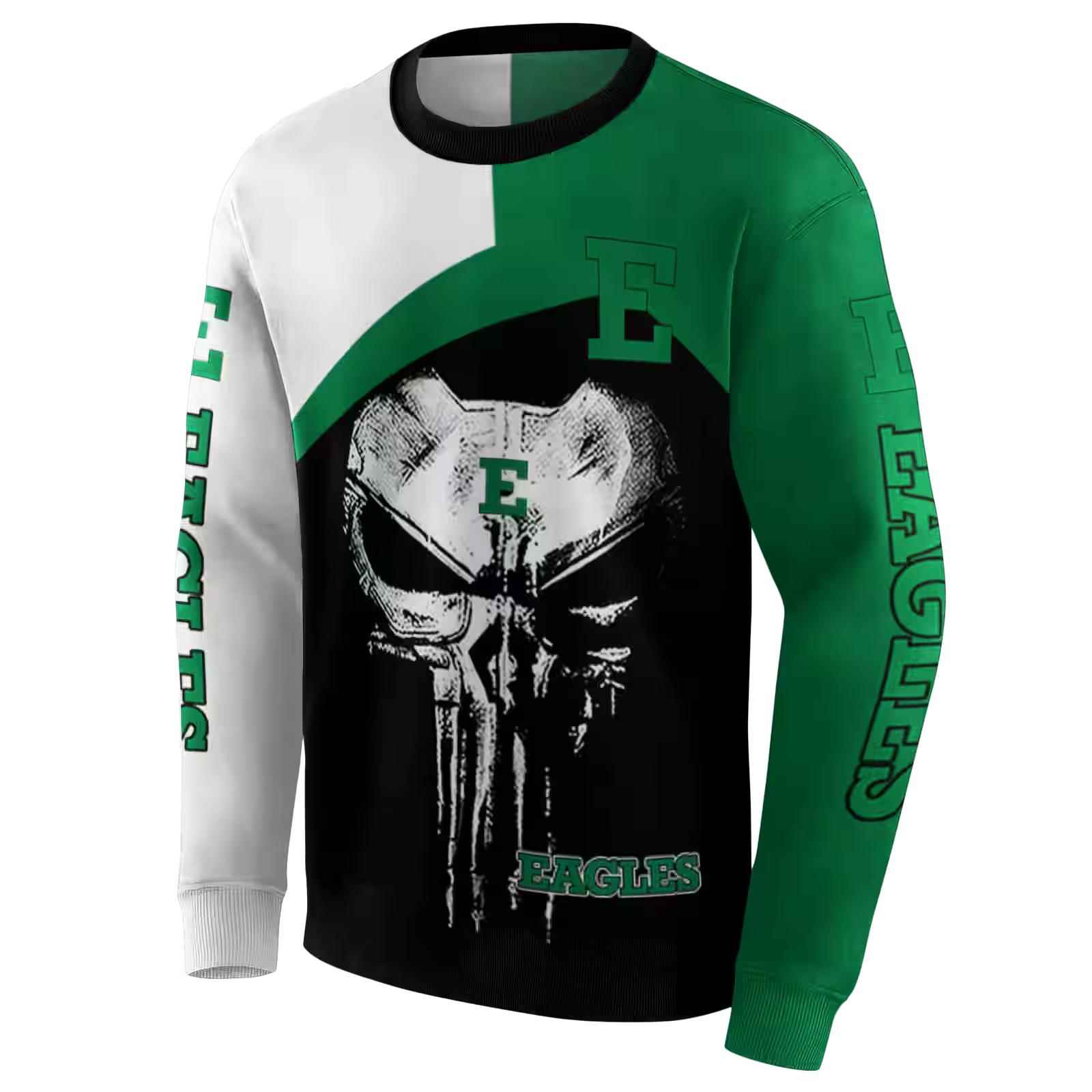 eastern michigan eagles skull punisher white black hoodie new arrival