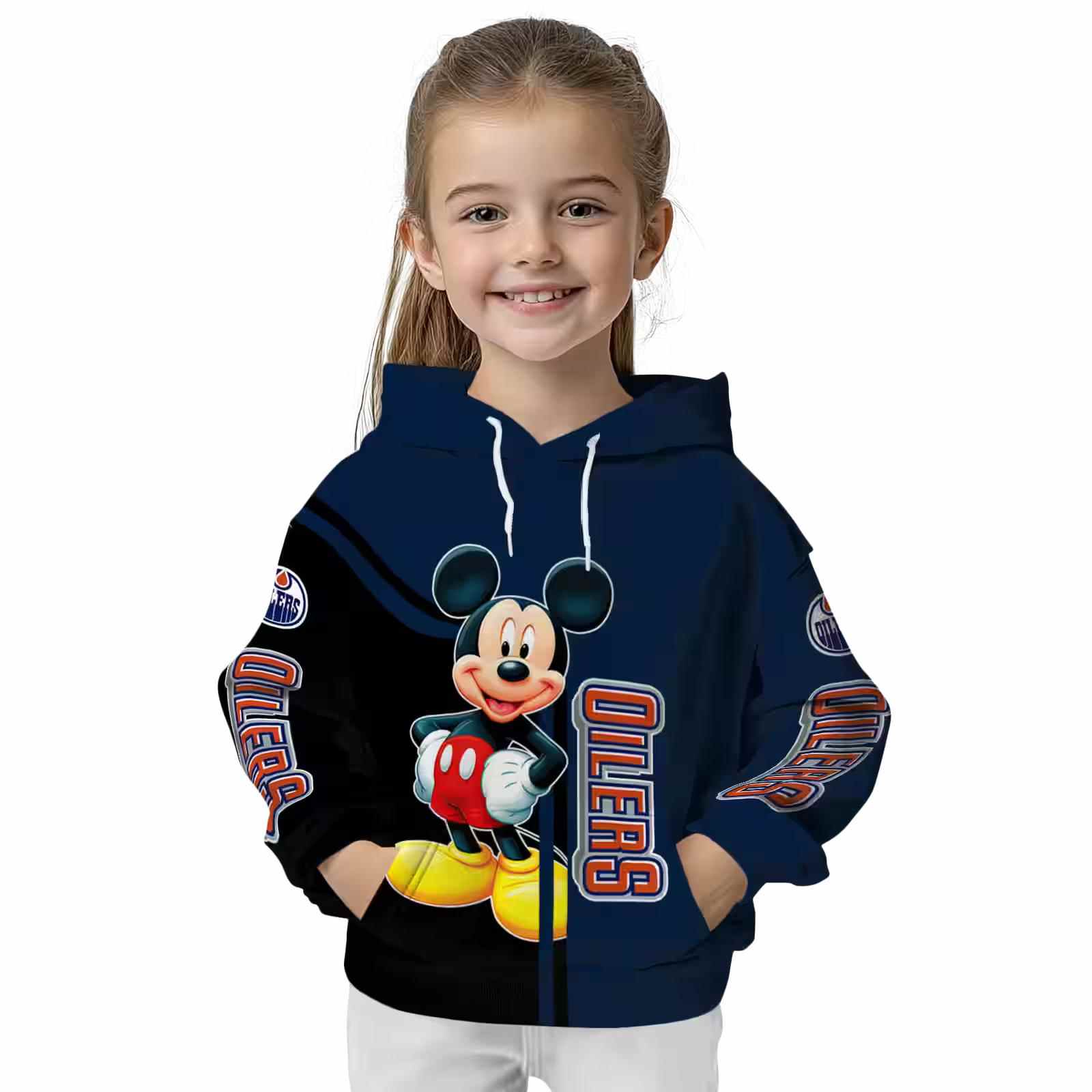 edmonton oilers mickey mouse blue black hoodie top rated