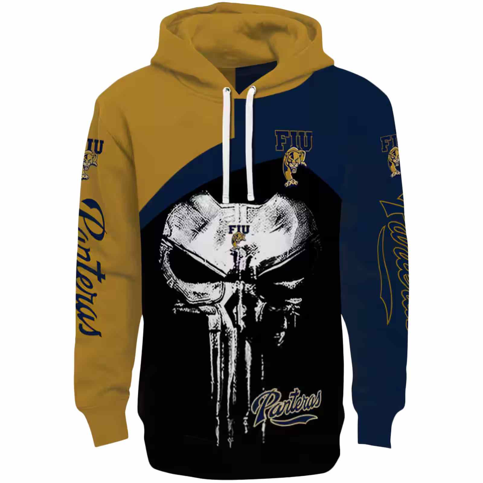 fiu panthers skull punisher gold black hoodie best selling
