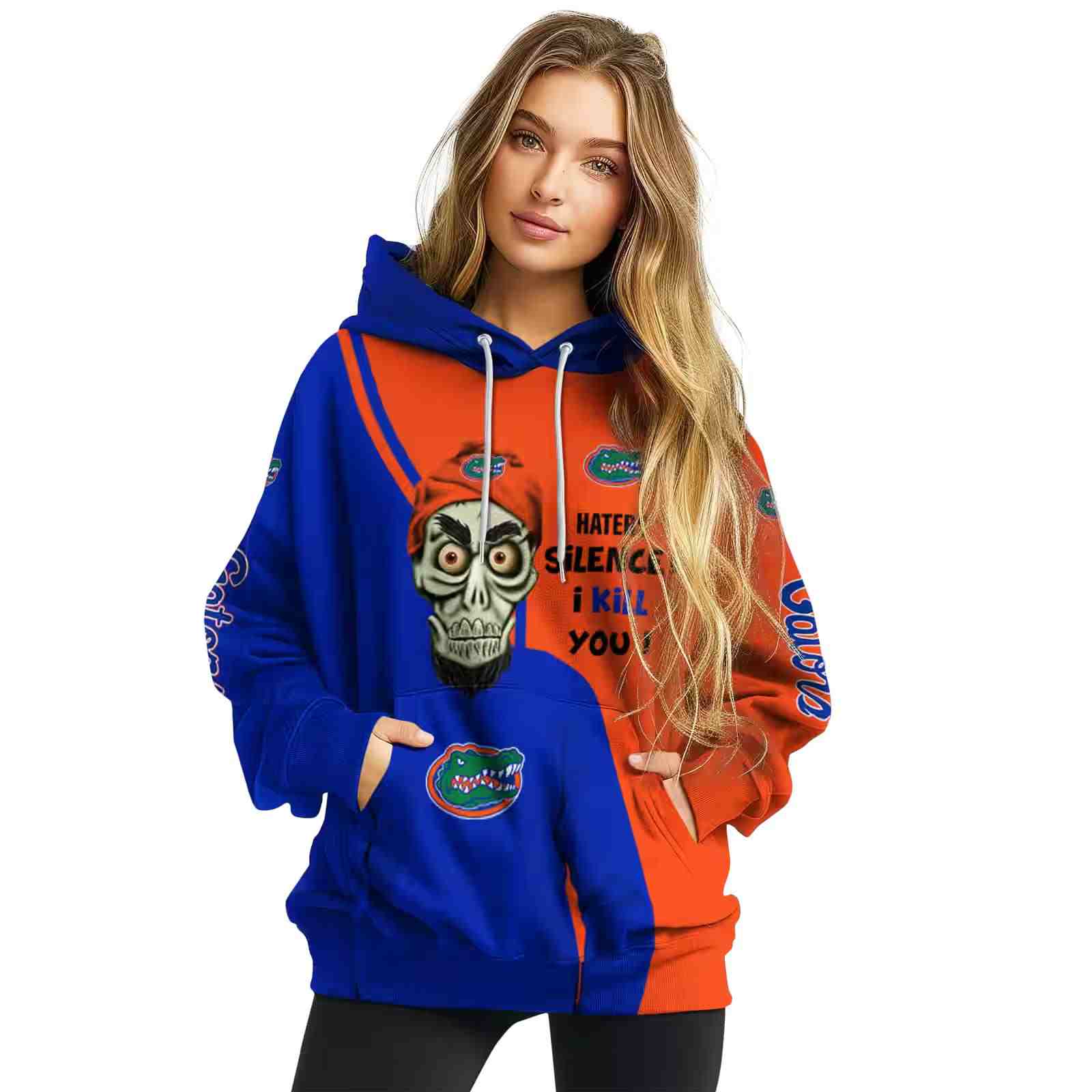 florida gators achmed skull blue hoodie high quality