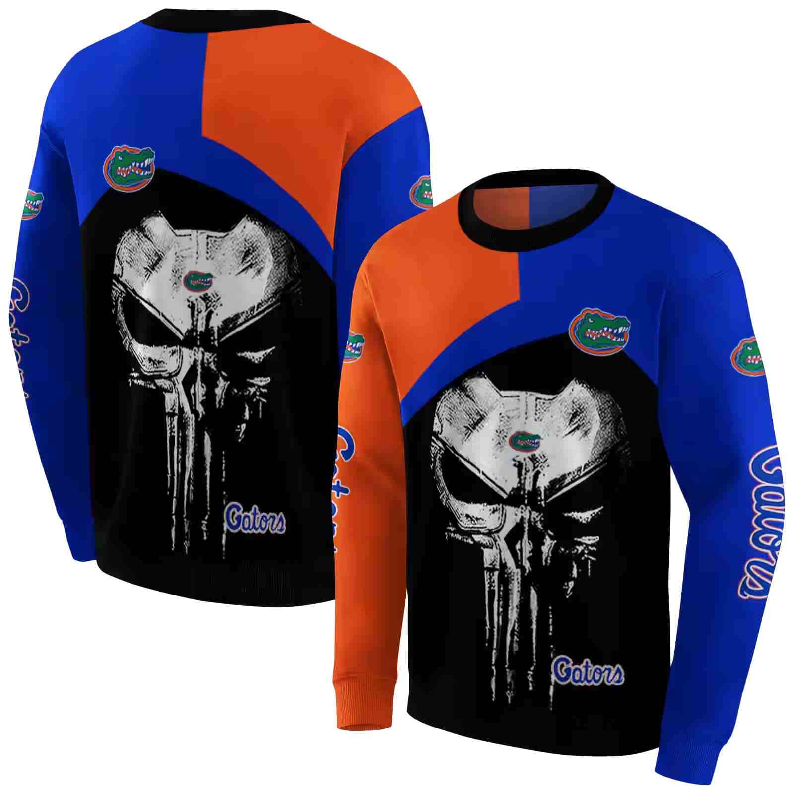 florida gators skull punisher orange black hoodie premium grade