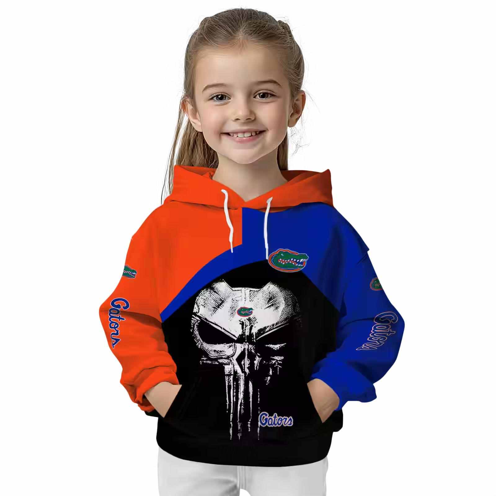 florida gators skull punisher orange black hoodie top rated