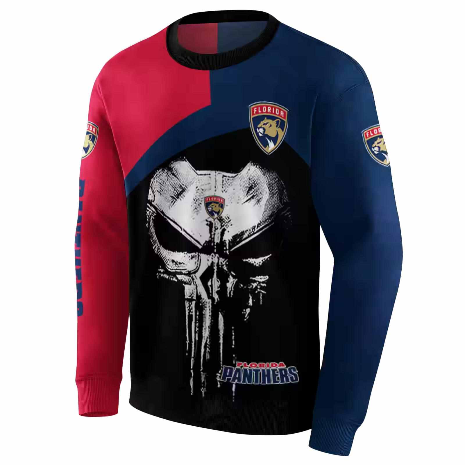 florida panthers skull punisher blue black hoodie new arrival