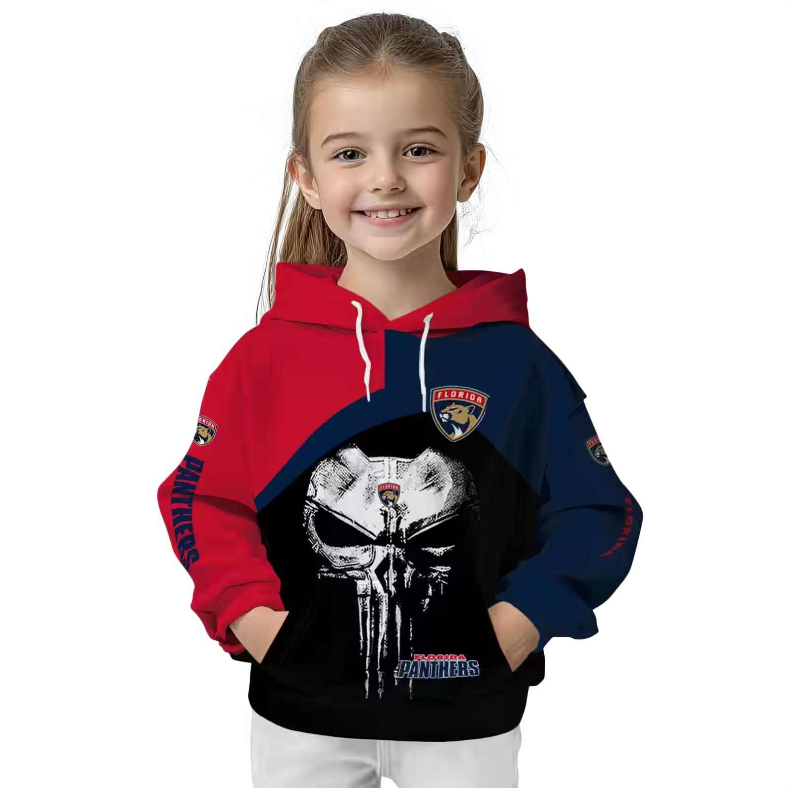 florida panthers skull punisher blue black hoodie top rated