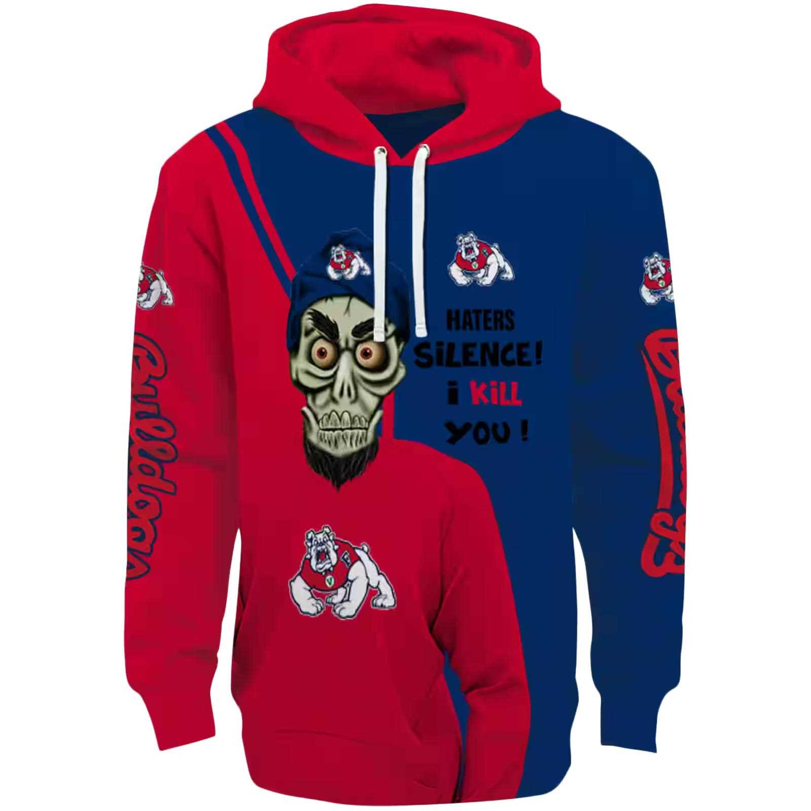fresno state bulldogs achmed skull red hoodie best selling