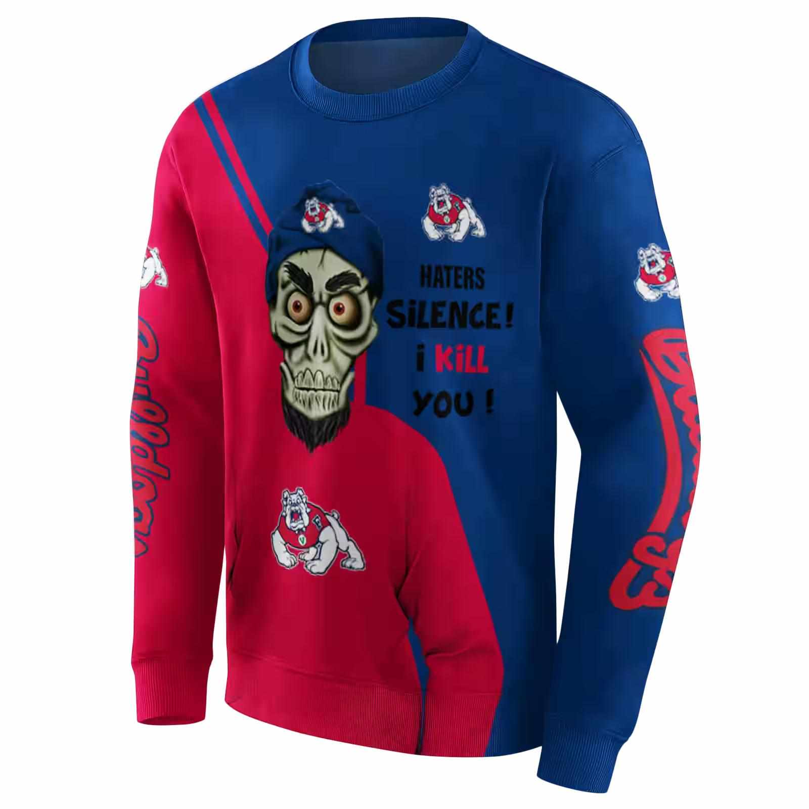 fresno state bulldogs achmed skull red hoodie new arrival