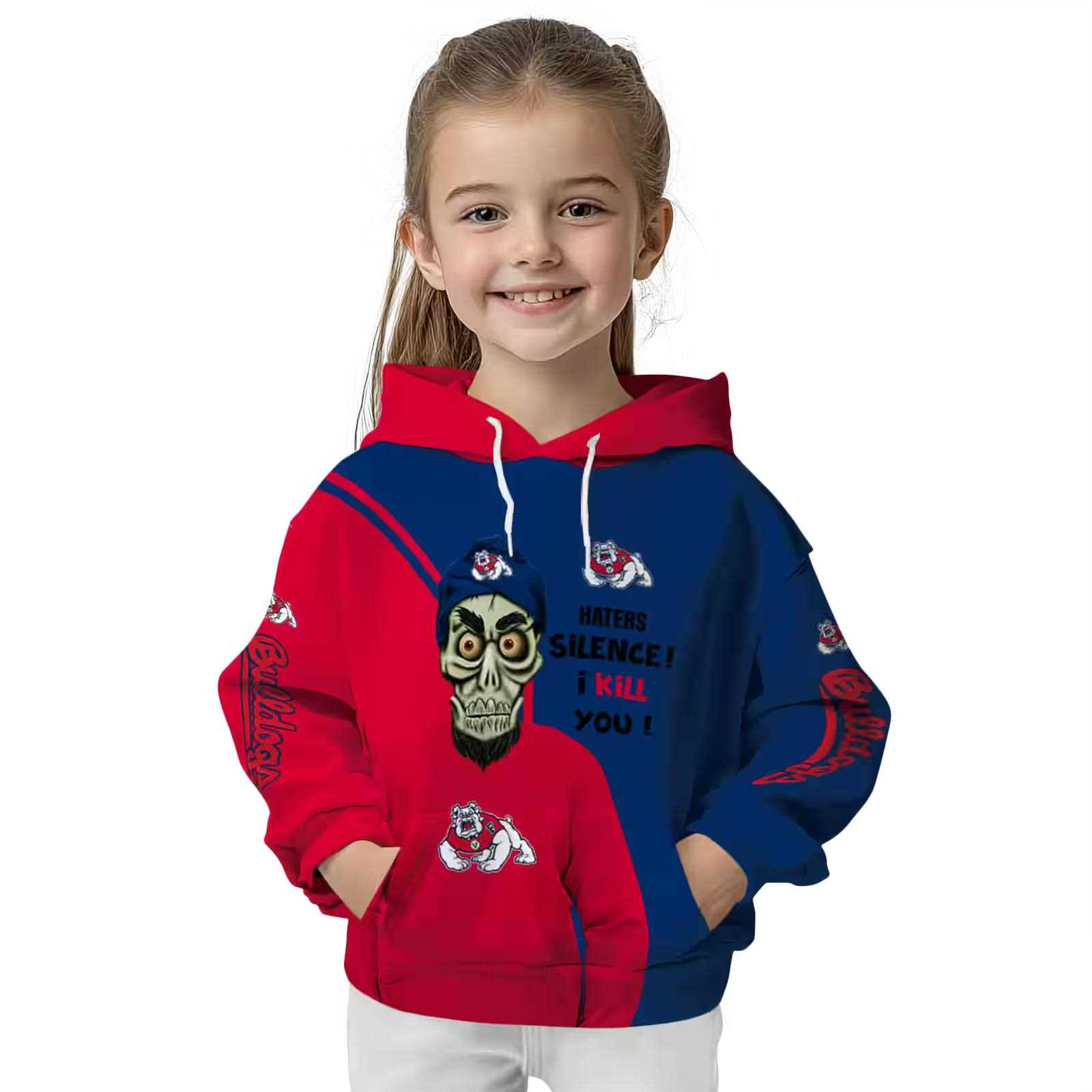 fresno state bulldogs achmed skull red hoodie top rated