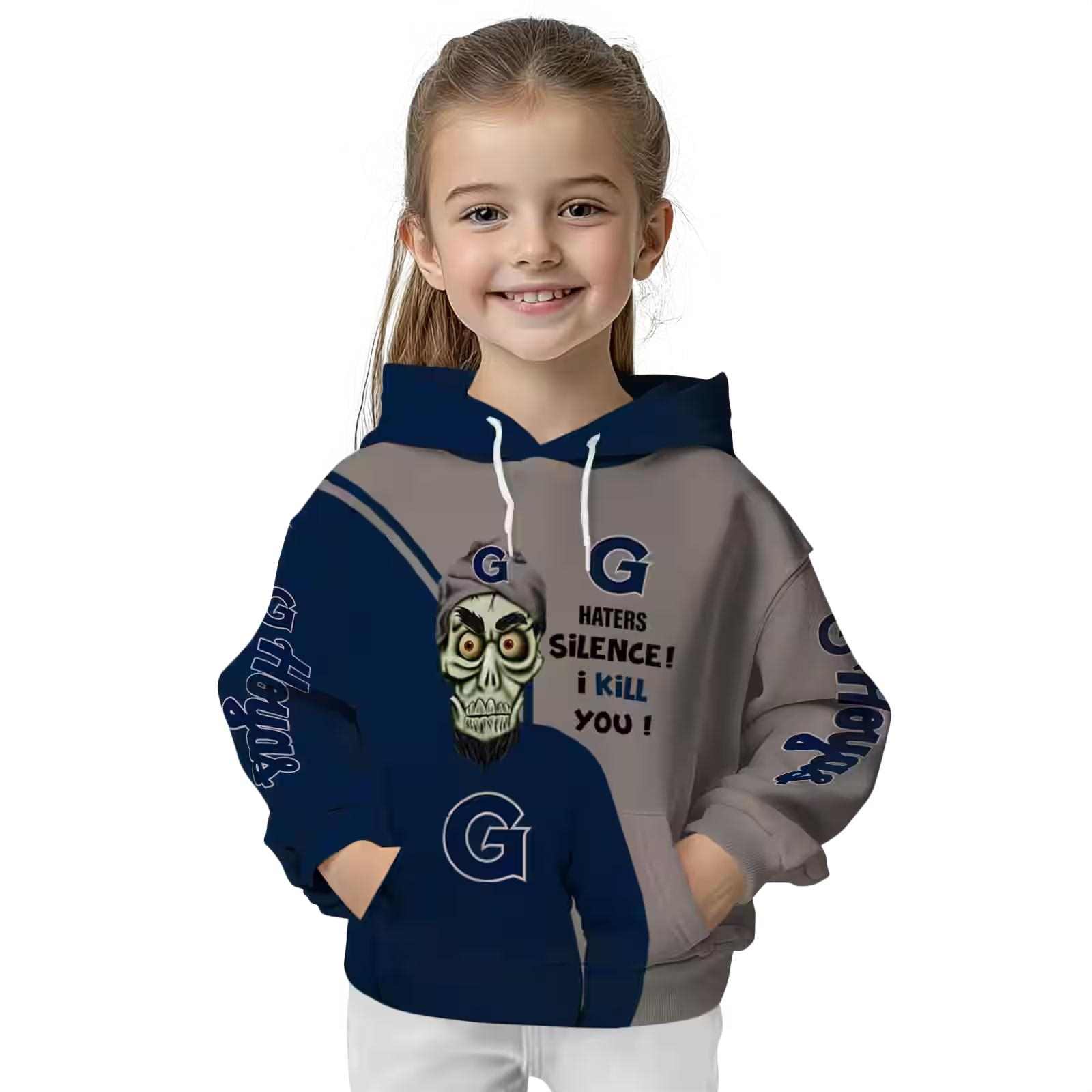 georgetown hoyas achmed skull blue hoodie top rated