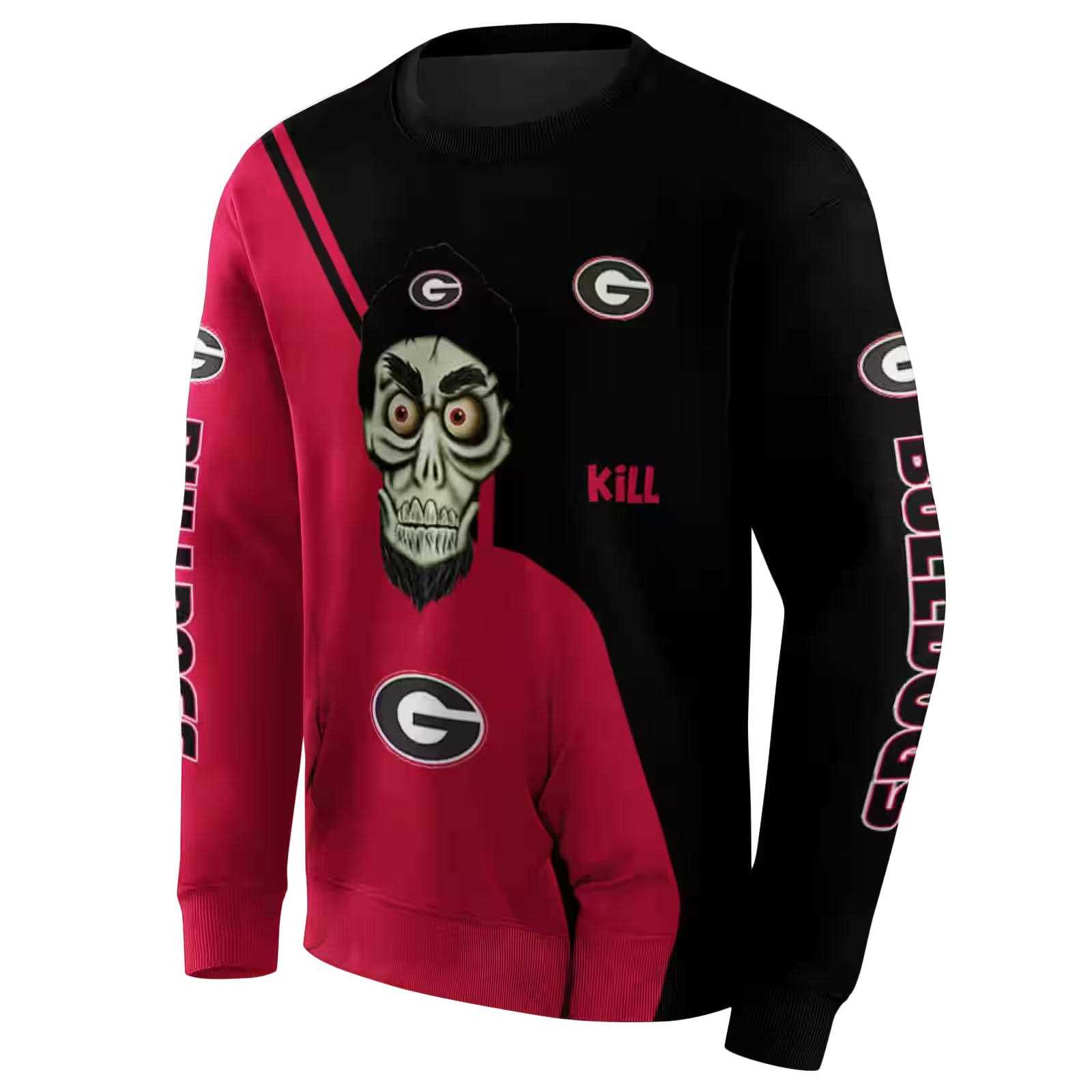 georgia bulldogs achmed skull red hoodie new arrival