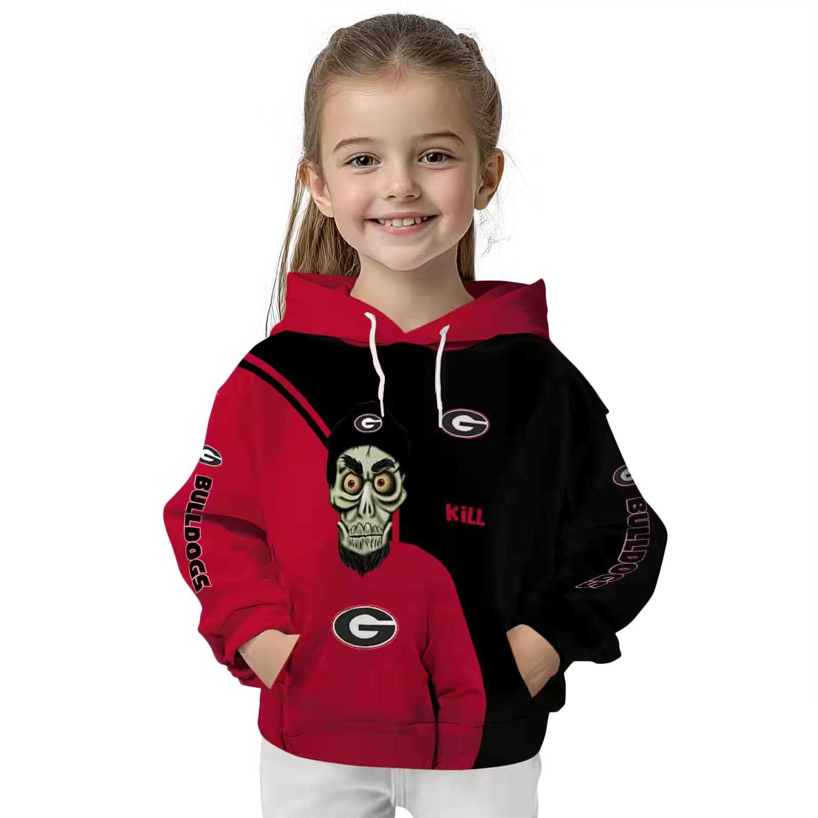 georgia bulldogs achmed skull red hoodie top rated