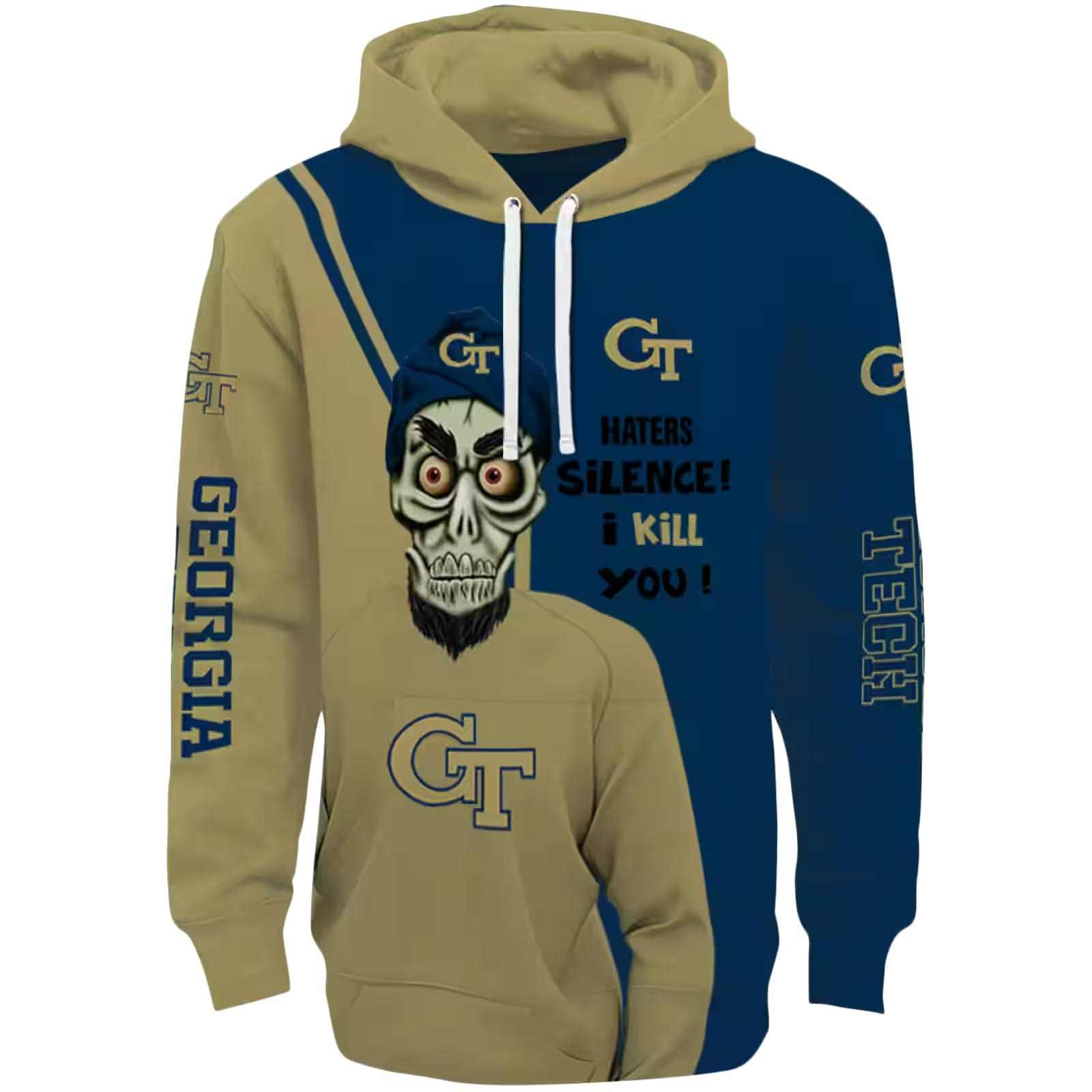 Georgia Tech Yellow Jackets Achmed Skull Gold Hoodie
