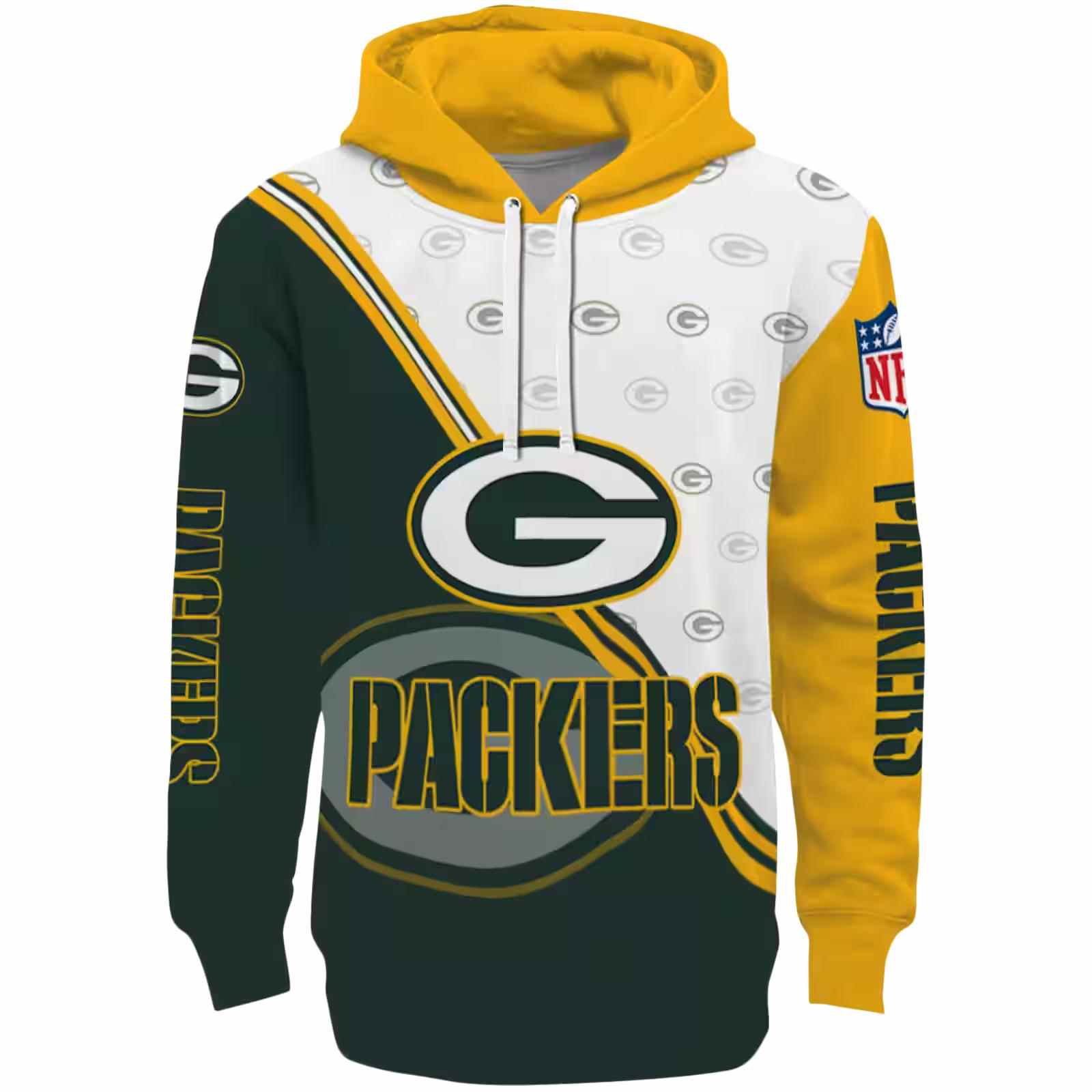 Green Bay Packers Diagonal Stripe Green White Hoodie