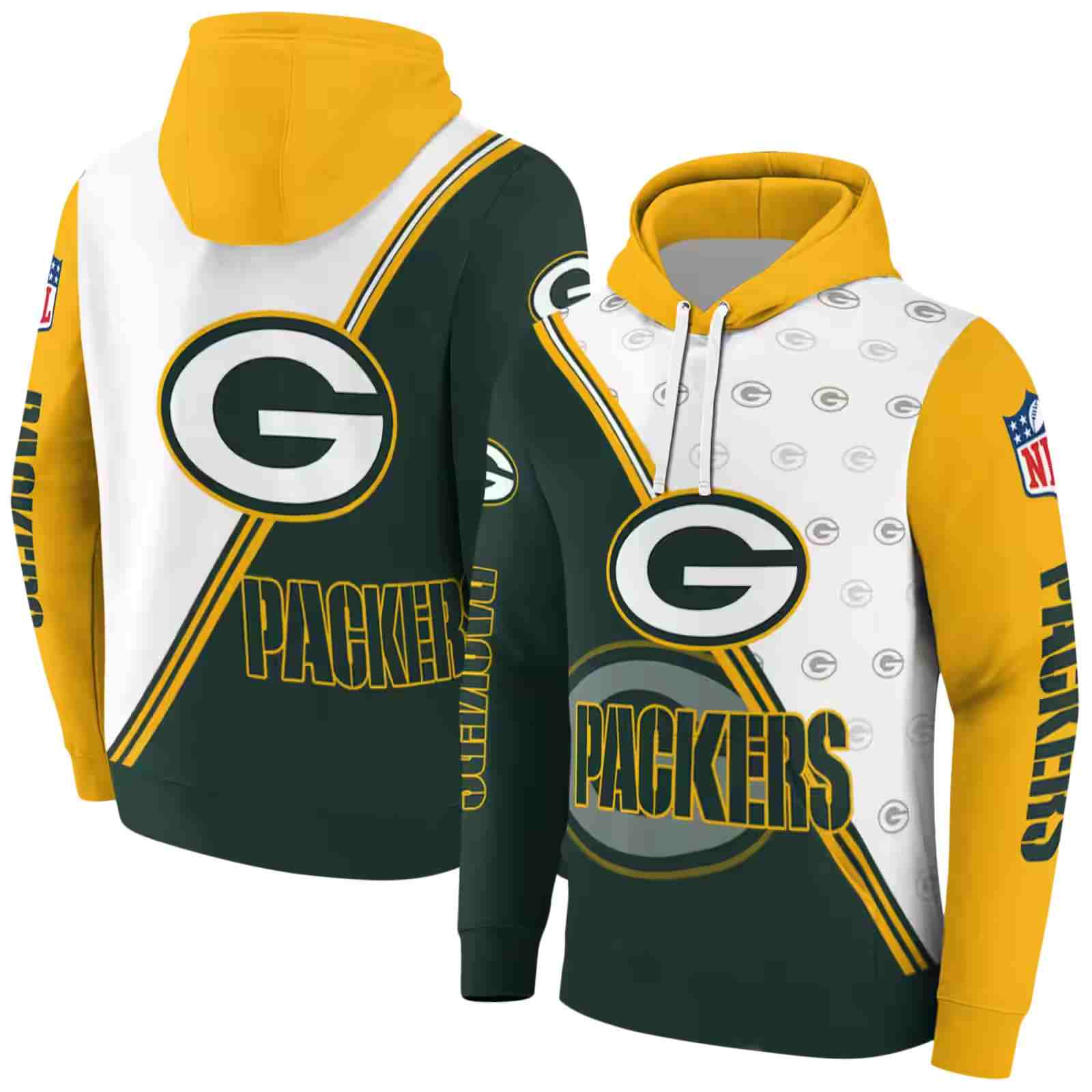 green bay packers diagonal stripe green white hoodie fashion forward