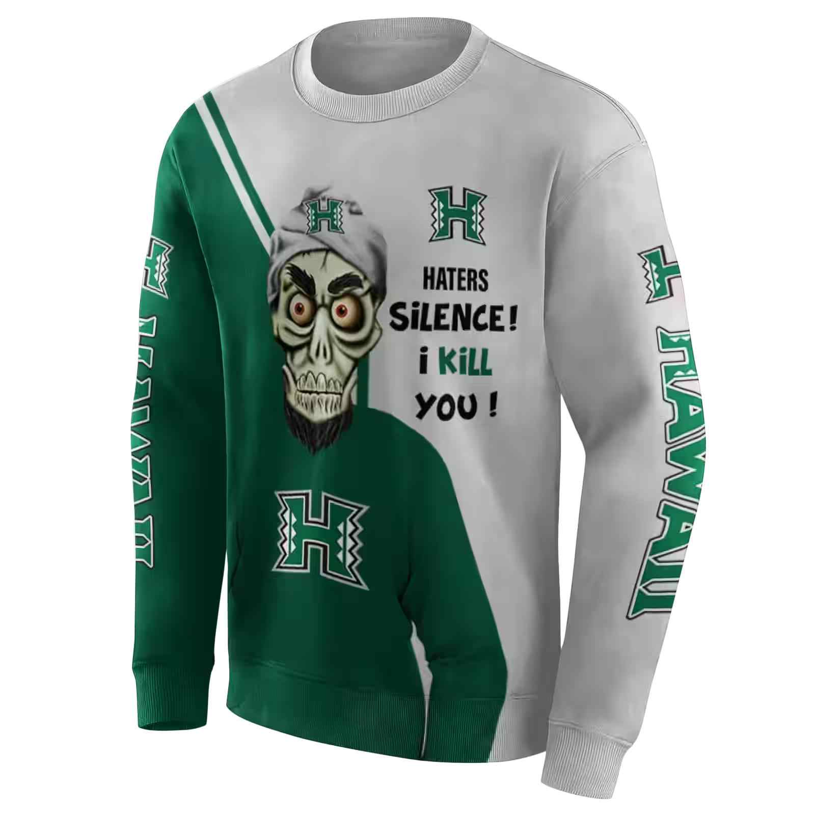 hawaii rainbow warriors achmed skull green hoodie new arrival