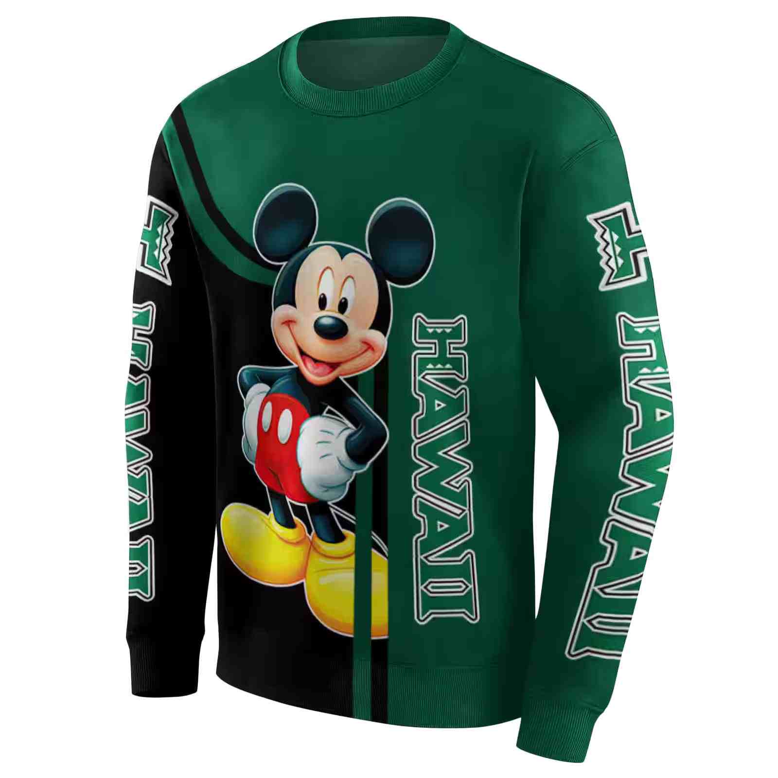 hawaii rainbow warriors mickey mouse green black hoodie new arrival