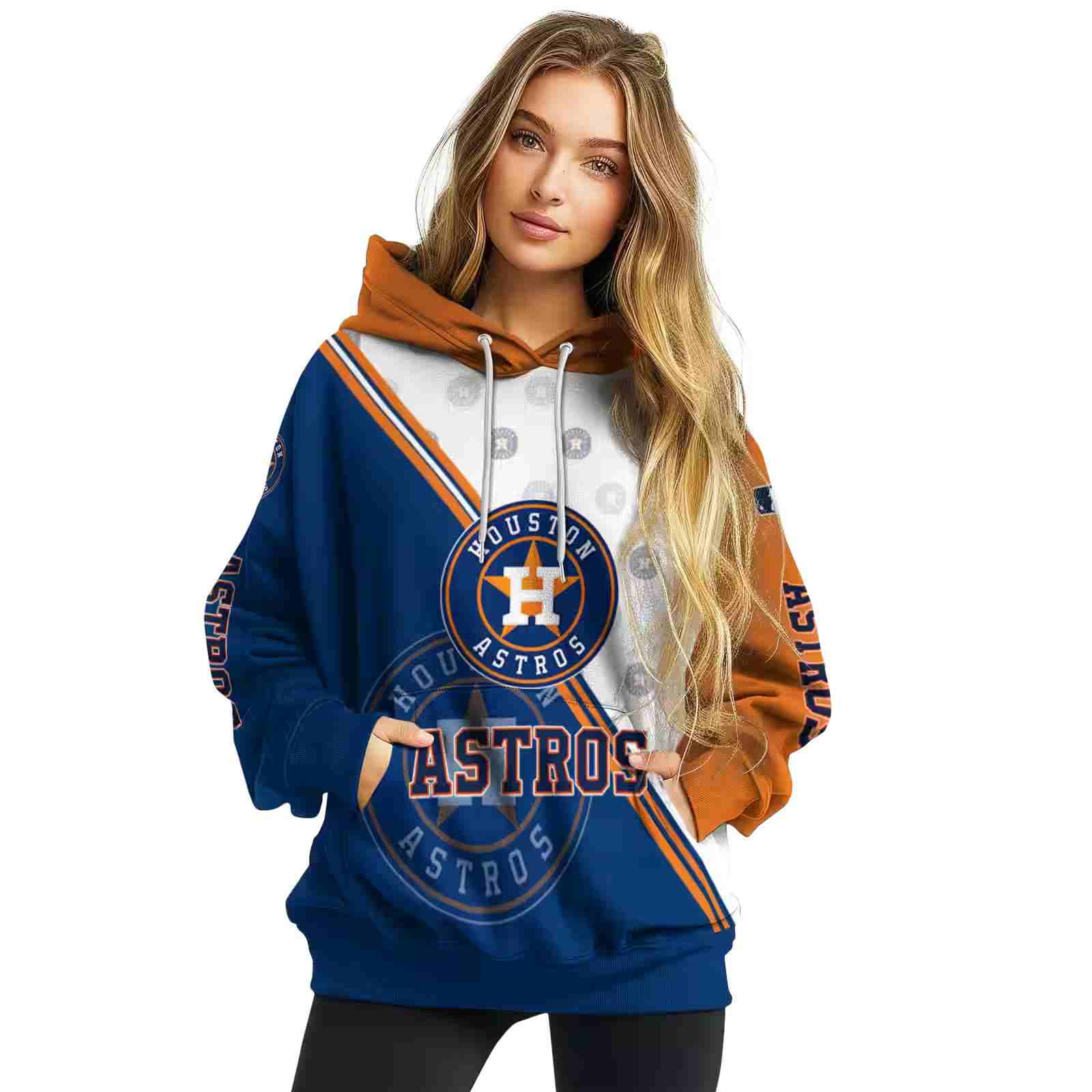 houston astros diagonal stripe blue white hoodie high quality