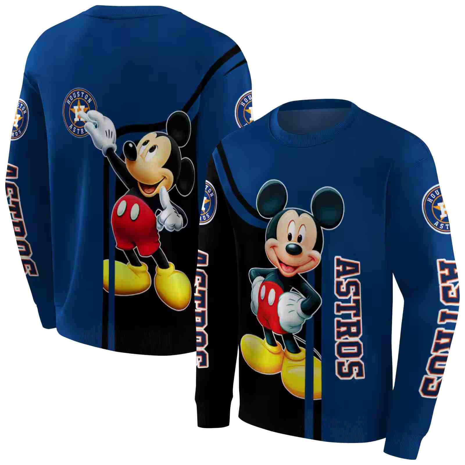 houston astros mickey mouse blue black hoodie premium grade