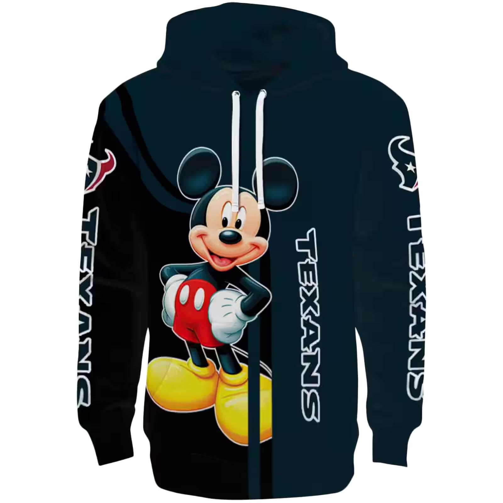 Houston Texans Mickey Mouse Blue Black Hoodie