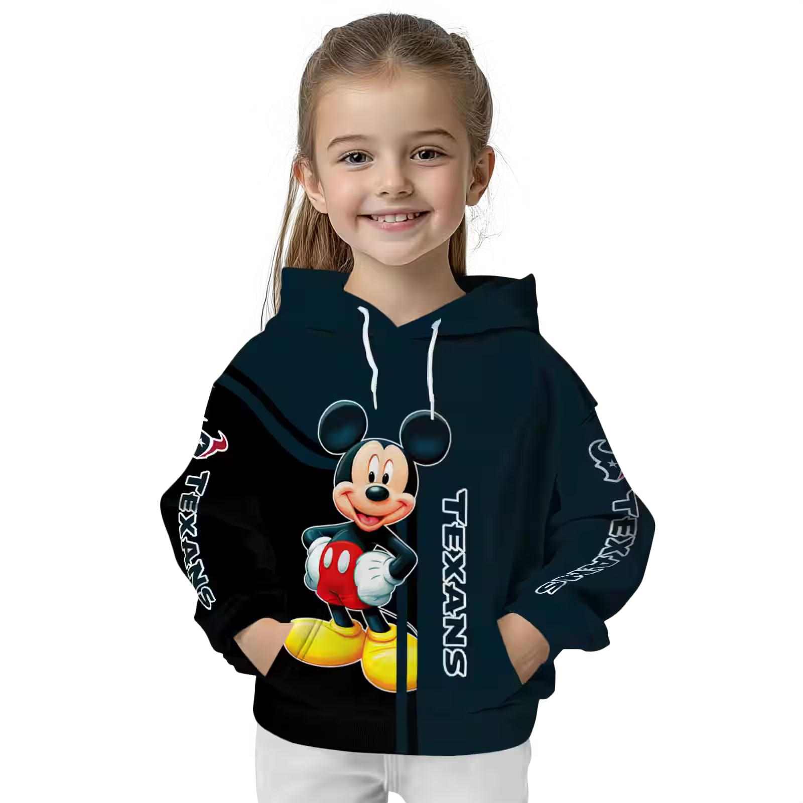 houston texans mickey mouse blue black hoodie top rated