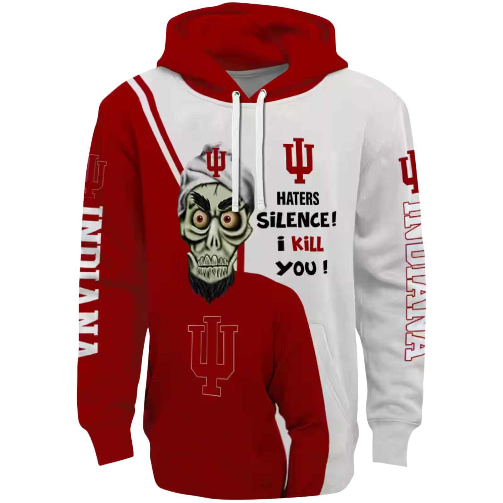 Indiana Hoosiers Achmed Skull Red Hoodie