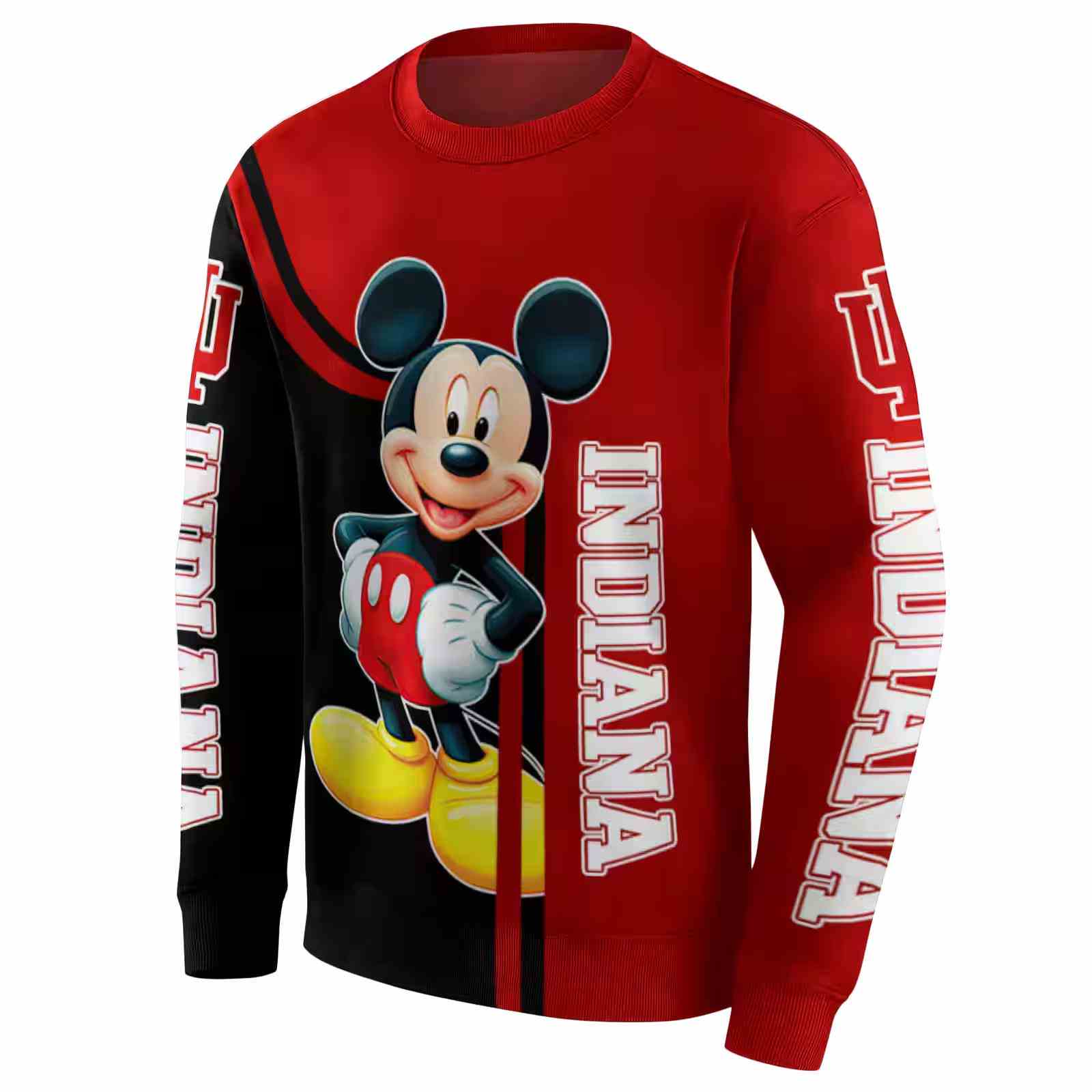 indiana hoosiers mickey mouse red black hoodie new arrival