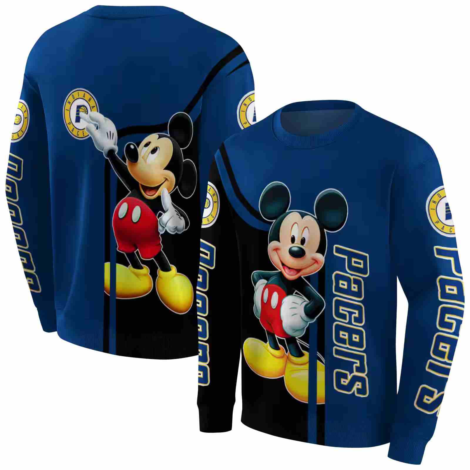 indiana pacers mickey mouse blue black hoodie premium grade