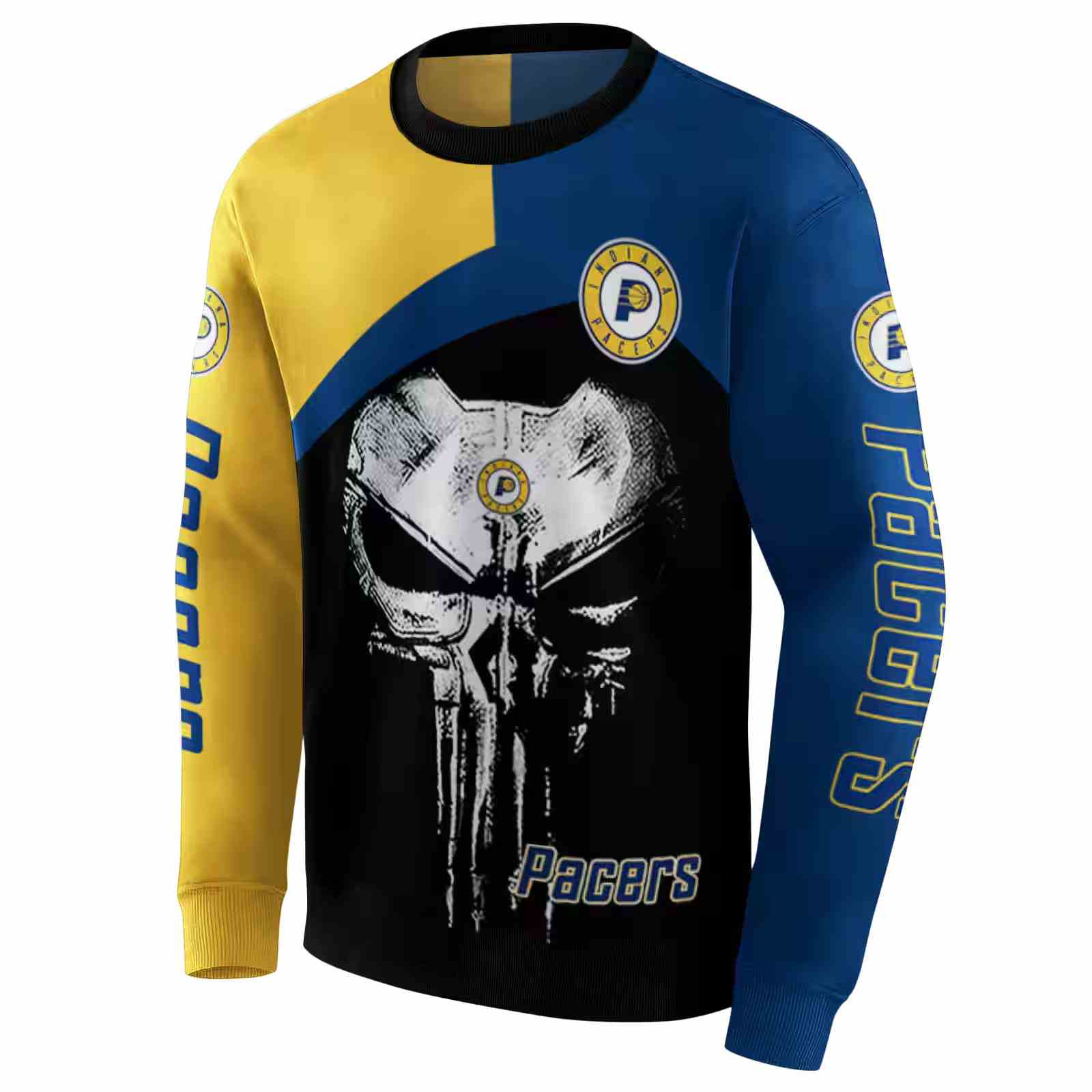 indiana pacers skull punisher yellow black hoodie new arrival