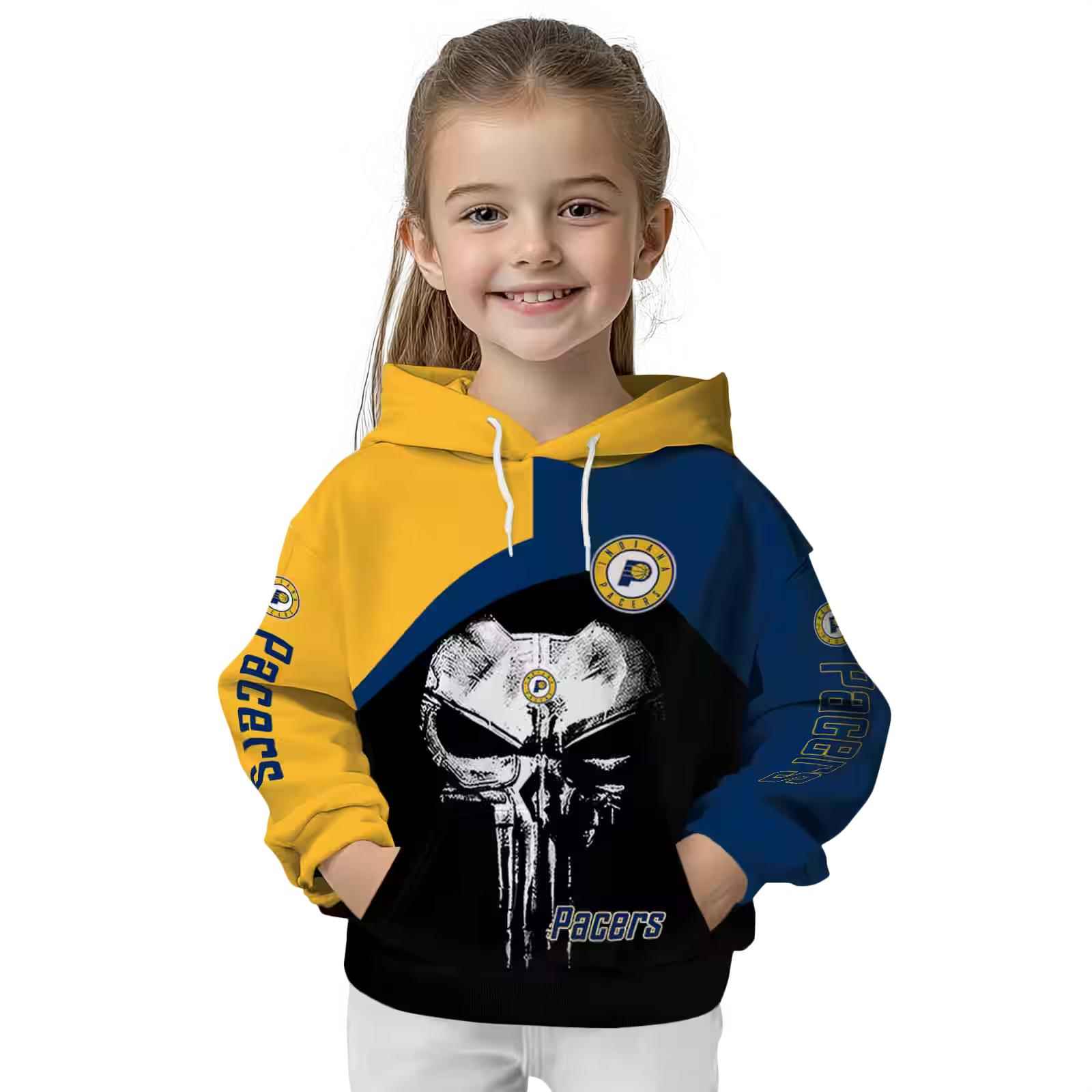 indiana pacers skull punisher yellow black hoodie top rated