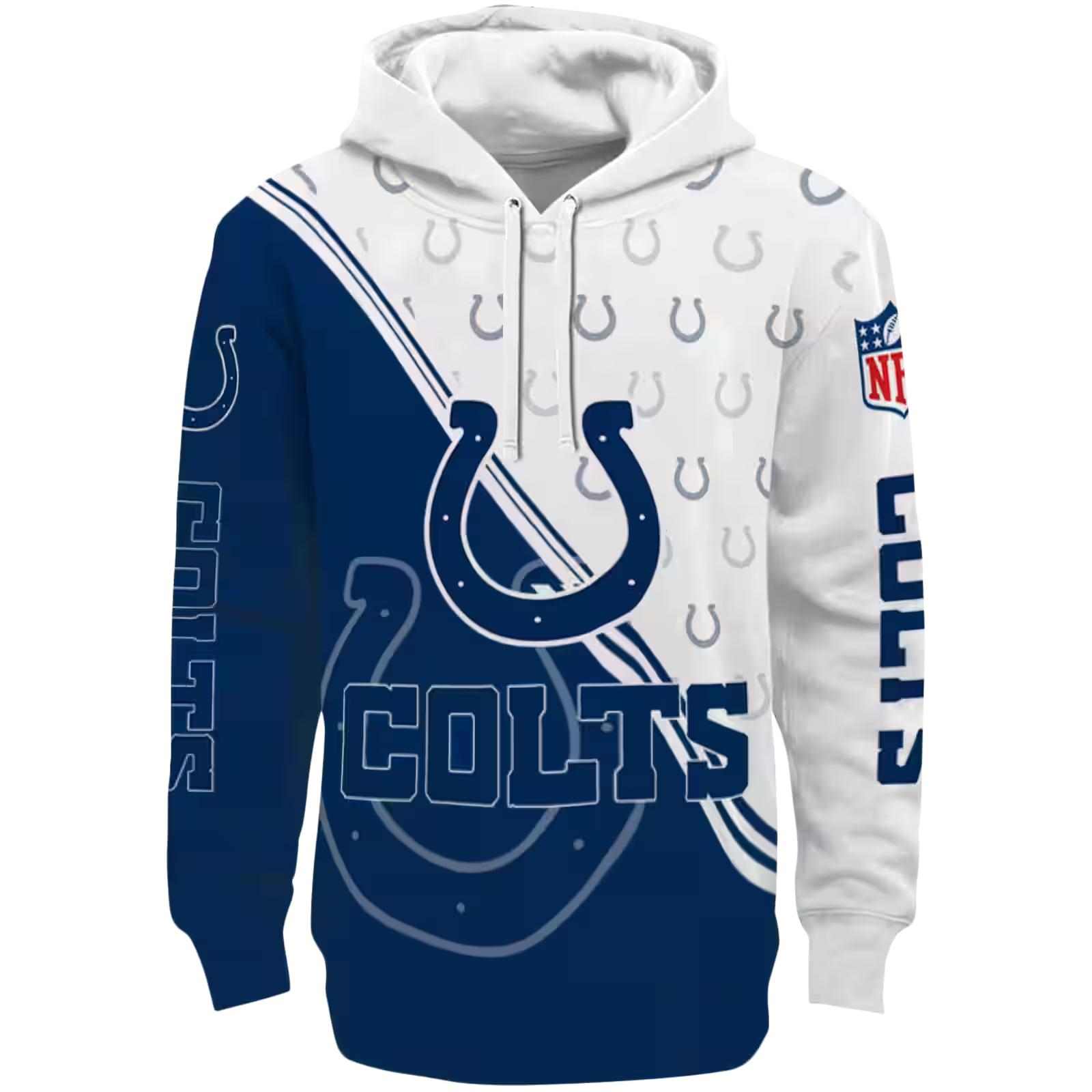 Indianapolis Colts Diagonal Stripe Blue White Hoodie