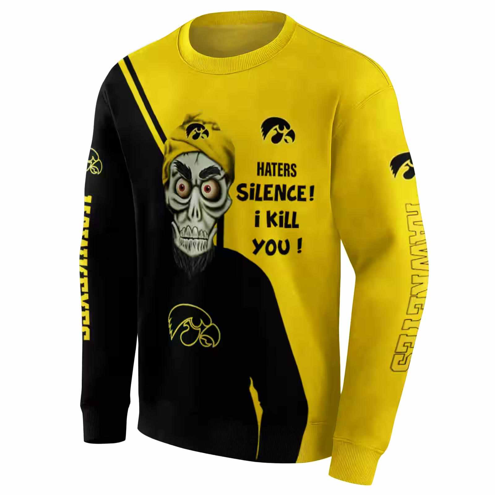 iowa hawkeyes achmed skull black hoodie new arrival