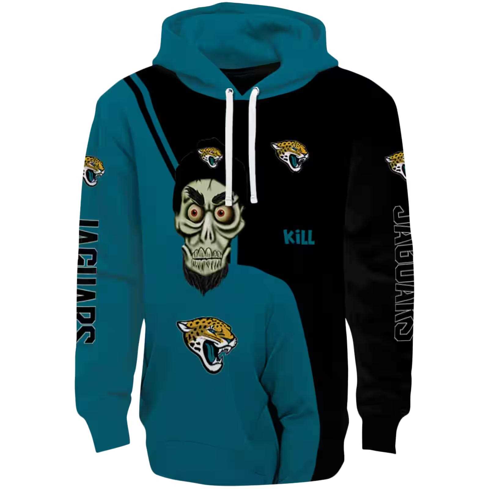 Jacksonville Jaguars Achmed Skull Teal Hoodie